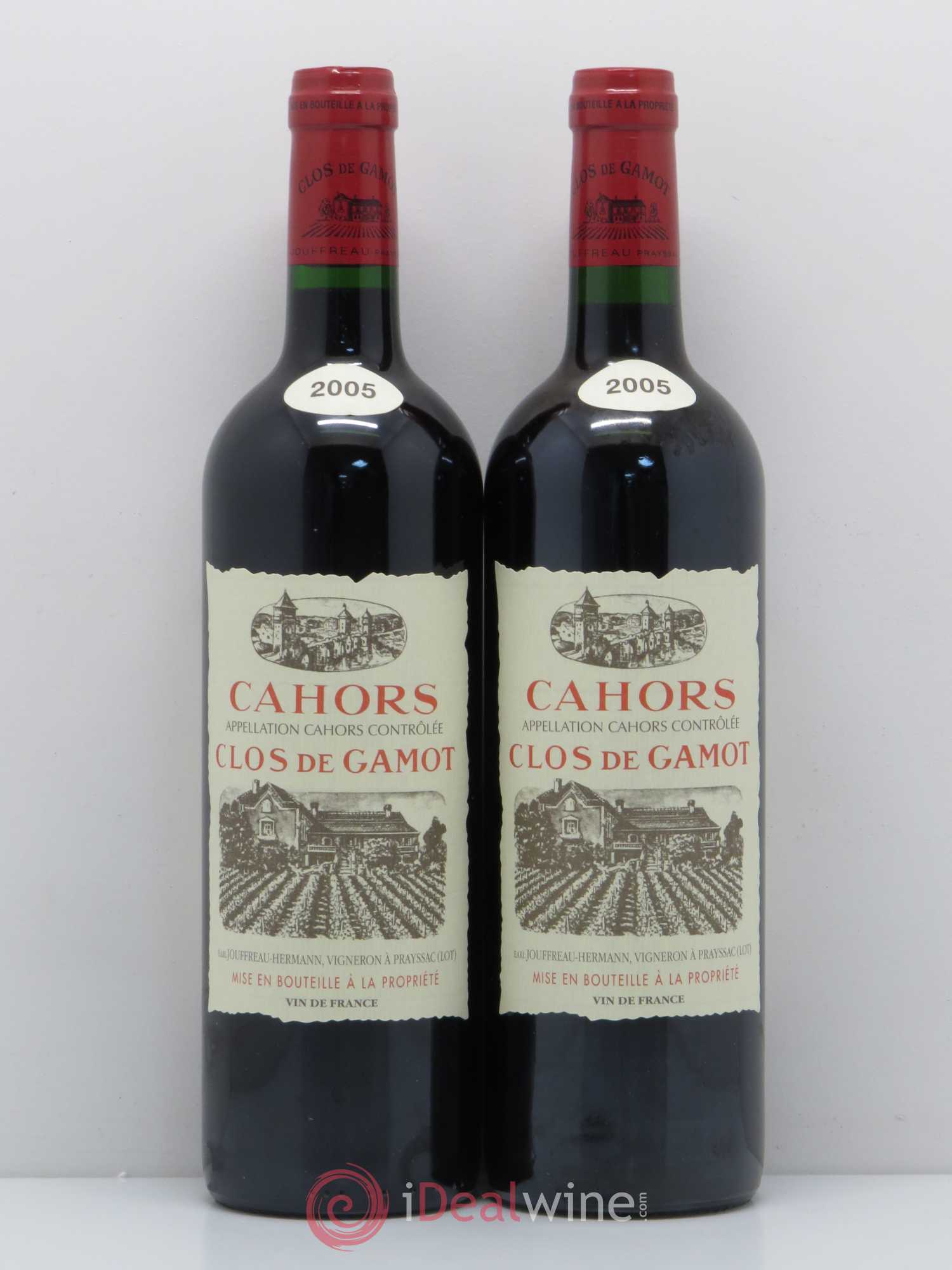 Cahors Clos de Gamot famille Jouffreau 2005 - Lot de 2 bouteilles - 0