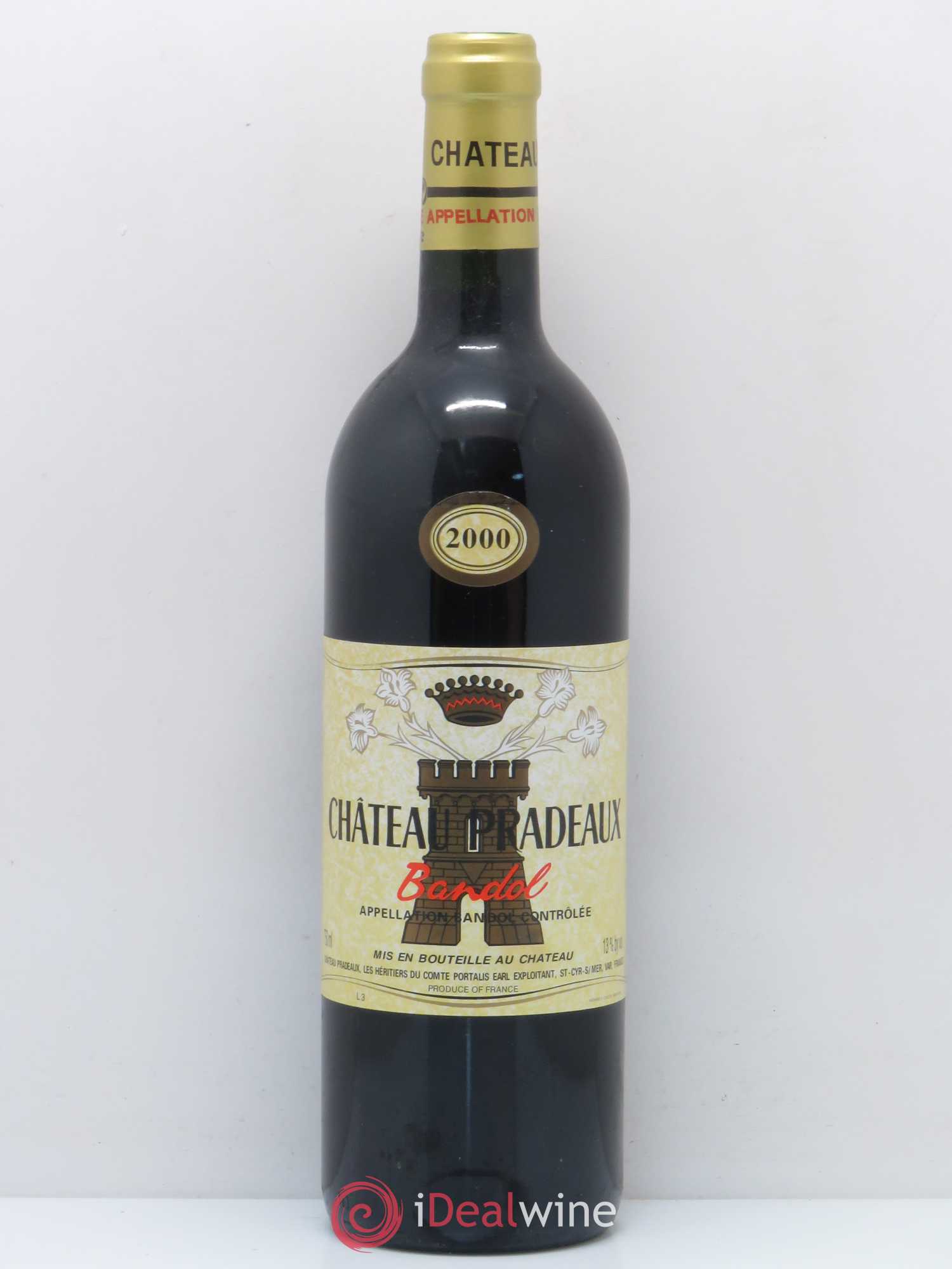 Bandol Château Pradeaux Famille Portalis 2000 - Lot de 1 bouteille - 0