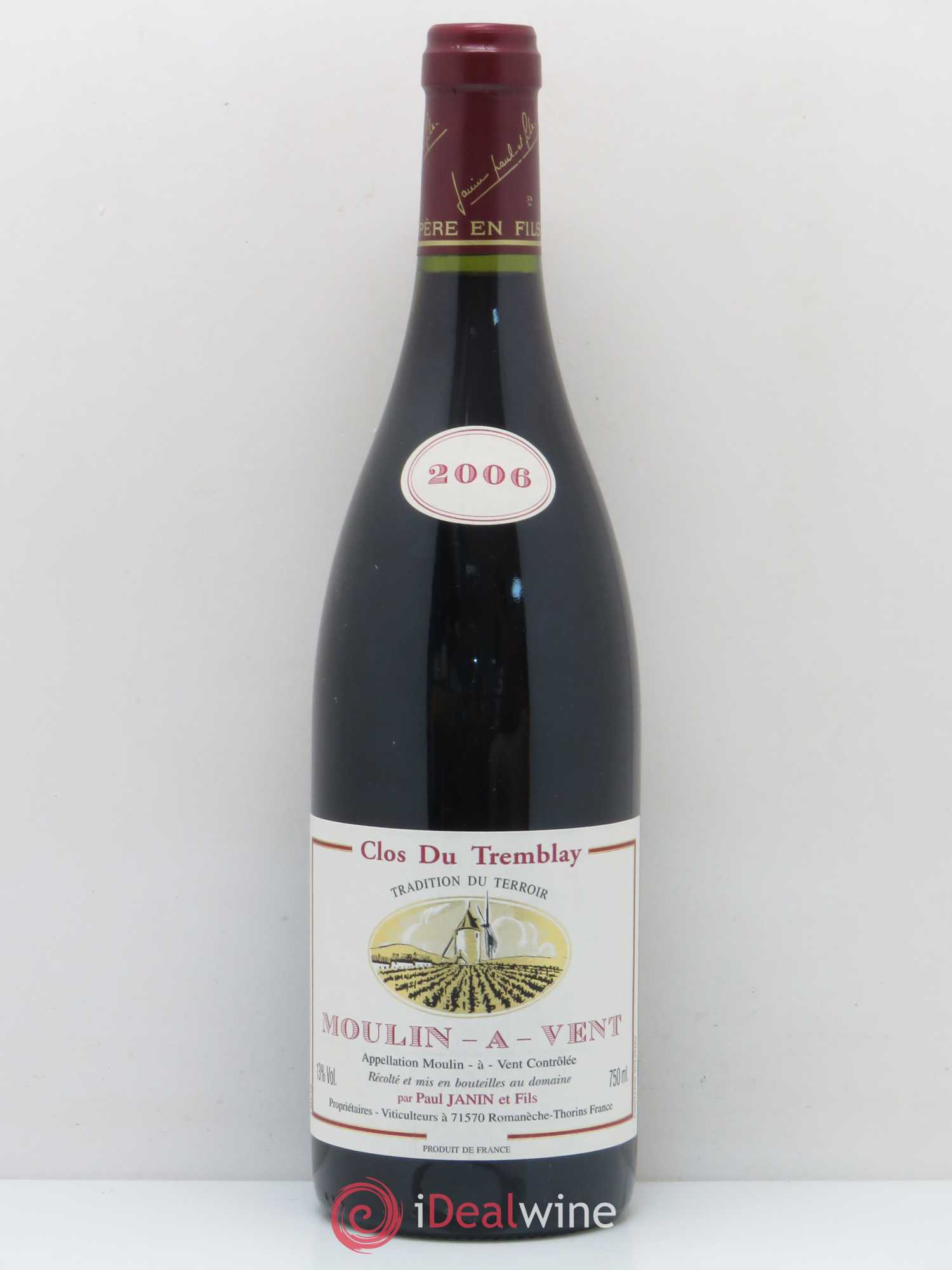 Moulin-à-Vent Clos du Tremblay domaine Paul Janin et Fils 2006 - Posten von 1 Flasche - 0
