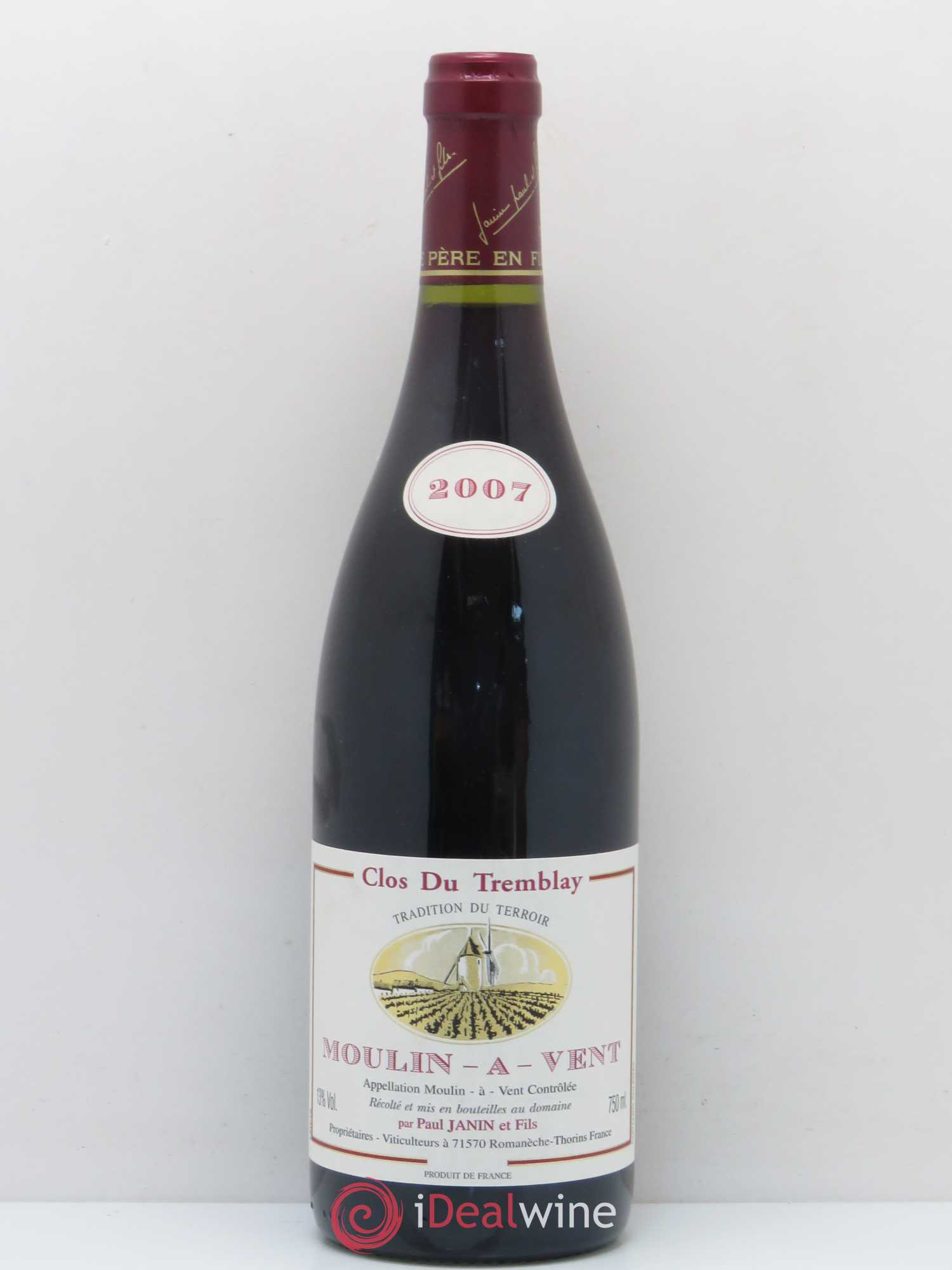 Moulin-à-Vent Clos du Tremblay domaine Paul Janin et Fils 2007 - Posten von 1 Flasche - 0