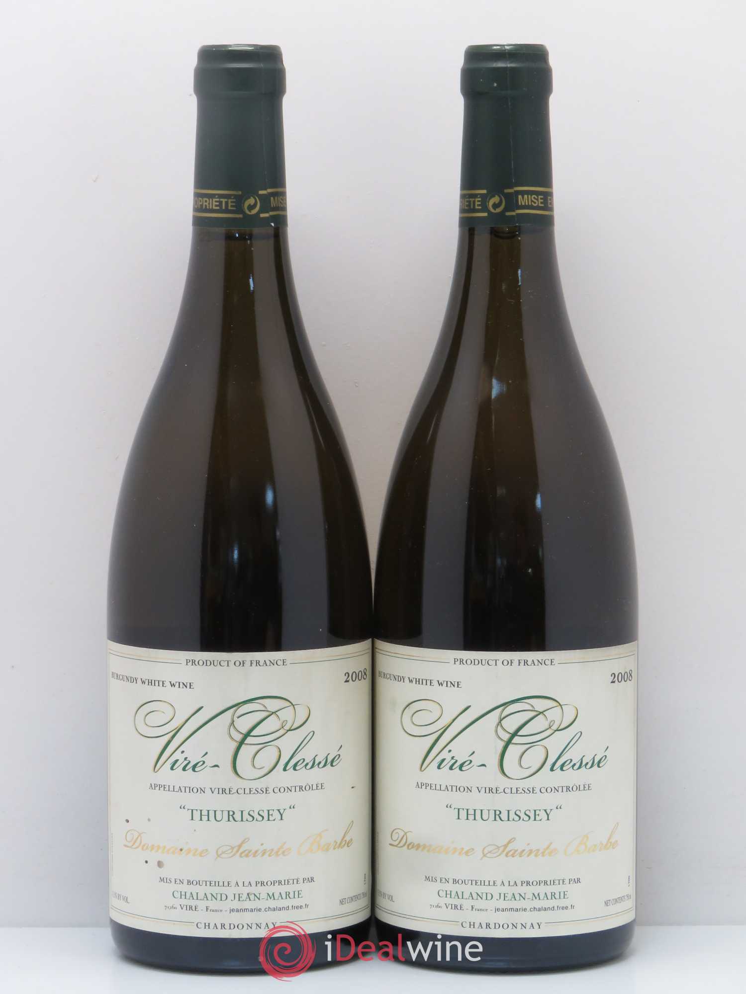 Viré-Clessé Thurissey Domaine Sainte Barbe (sans prix de réserve) 2008 - Posten von 2 Flaschen - 0