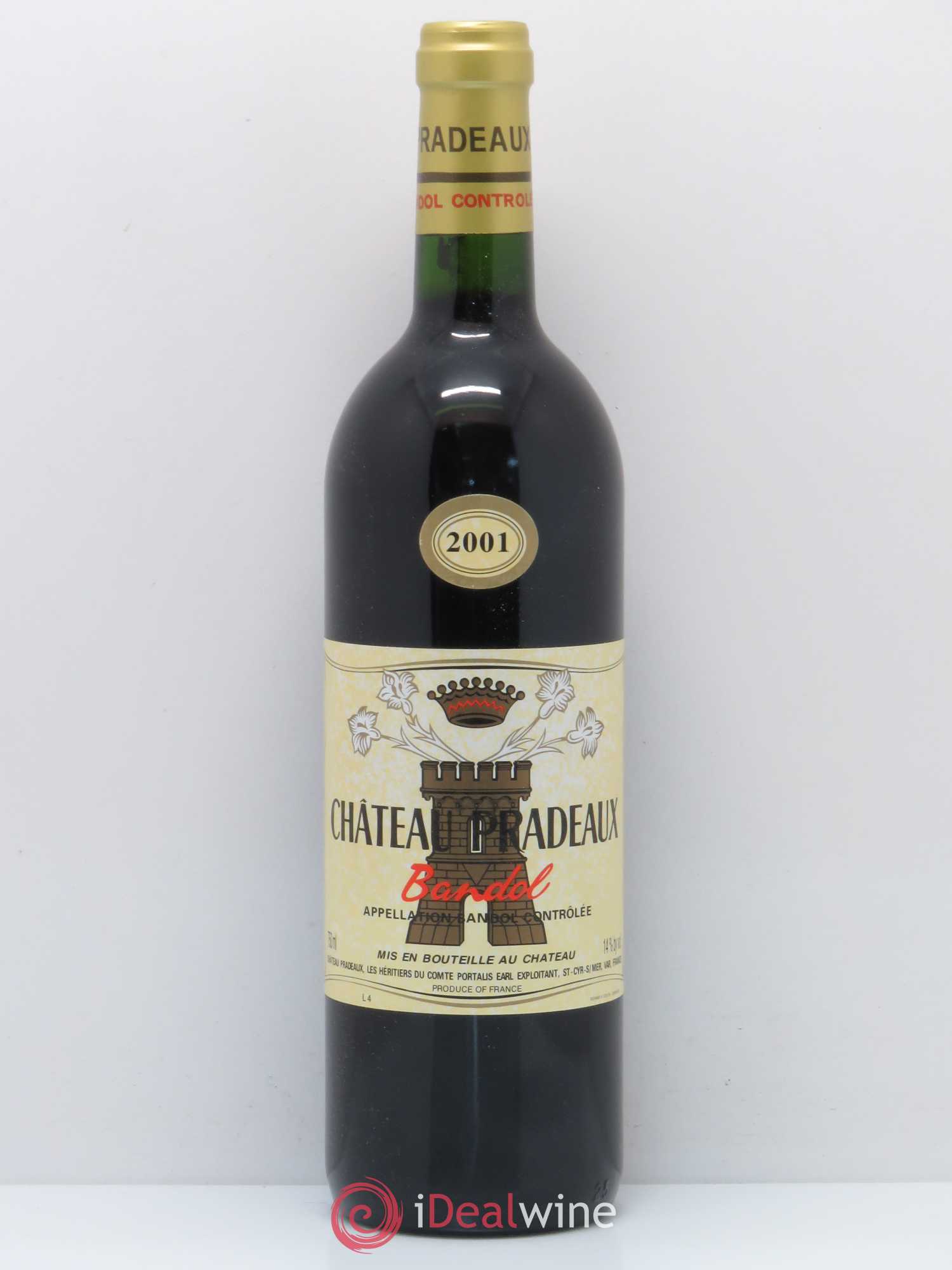 Bandol Château Pradeaux Famille Portalis 2001 - Lot de 1 bouteille - 0