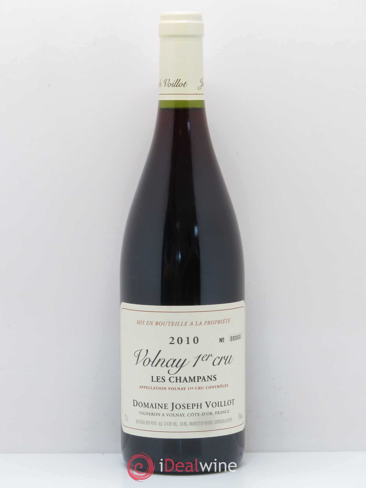 Volnay 1er Cru les Champans Joseph Voillot (Domaine) 2010 - Lot de 1 bouteille - 0