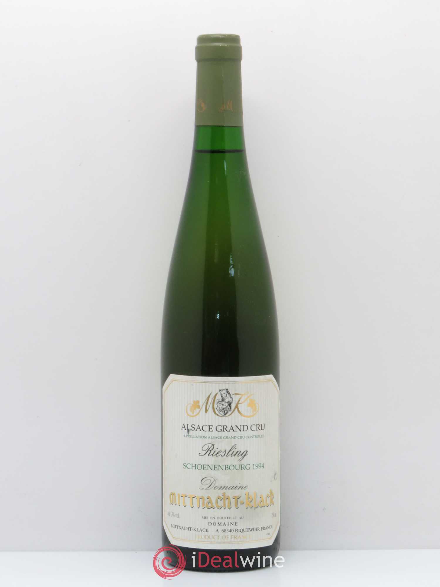Riesling Grand Cru Schoenenbourg domaine Mittnacht-Klack (sans prix de réserve) 1994 - Posten von 1 Flasche - 0