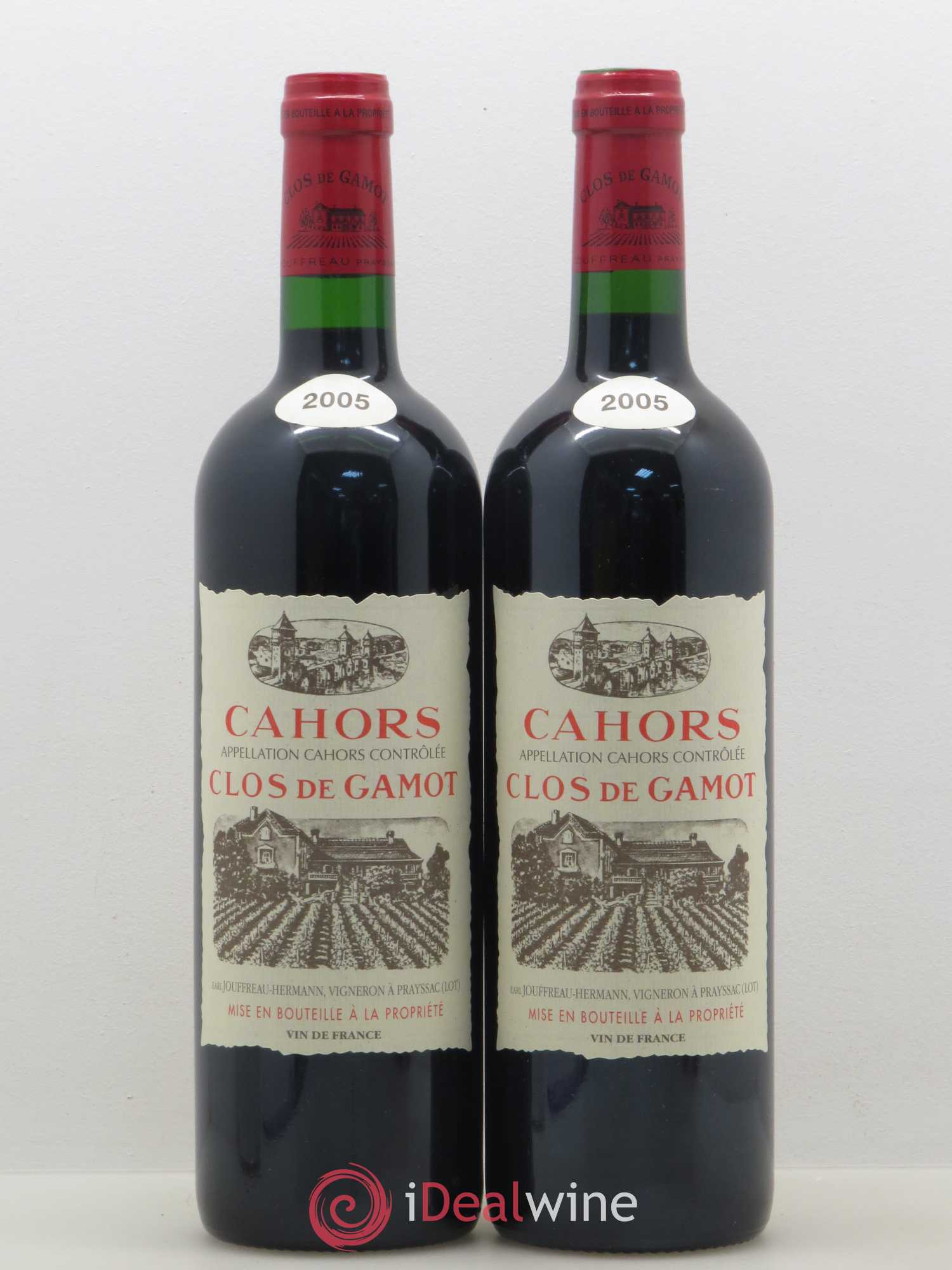 Cahors Clos de Gamot famille Jouffreau 2005 - Lot de 2 bouteilles - 0