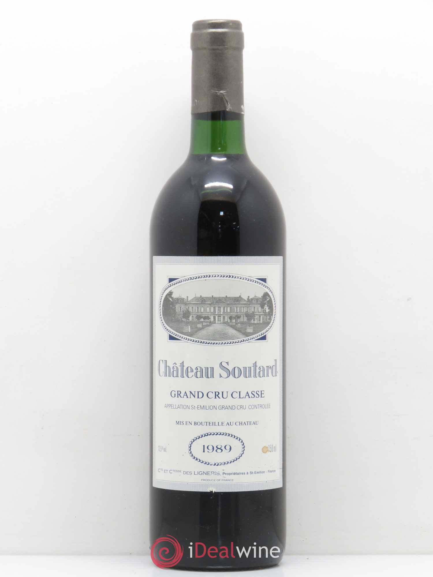 Château Soutard Grand Cru Classé 1989 - Lot de 1 bouteille - 0