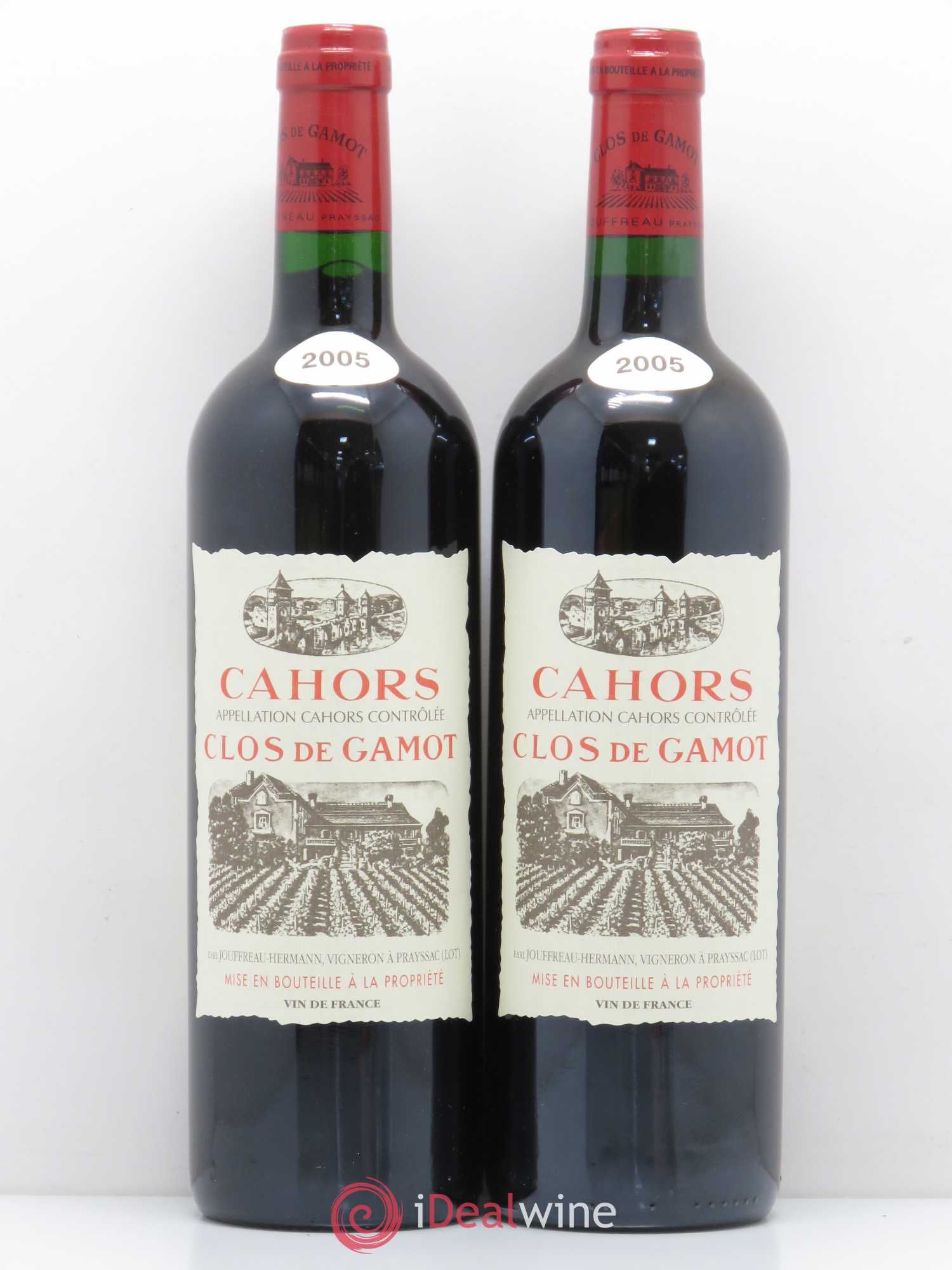Cahors Clos de Gamot famille Jouffreau 2005 - Lot de 2 bouteilles - 0