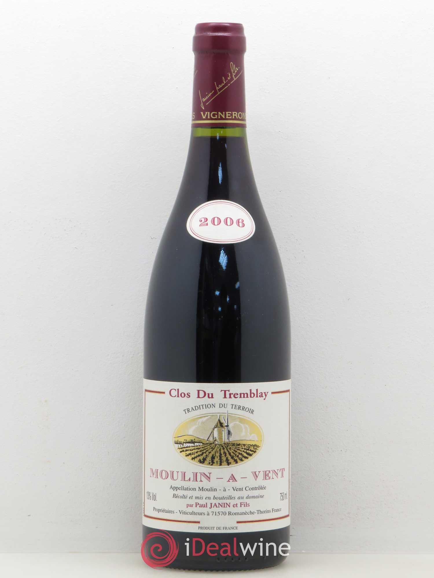 Moulin-à-Vent Clos du Tremblay domaine Paul Janin et Fils 2006 - Posten von 1 Flasche - 0