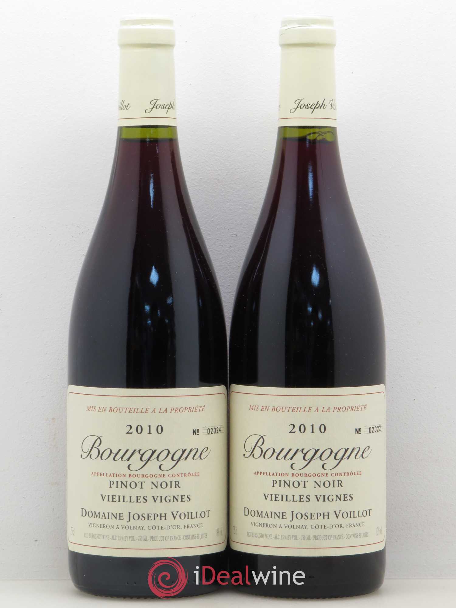 Bourgogne Pinot Noir Vieilles Vignes Domaine Joseph Voillot 2010 - Posten von 2 Flaschen - 0
