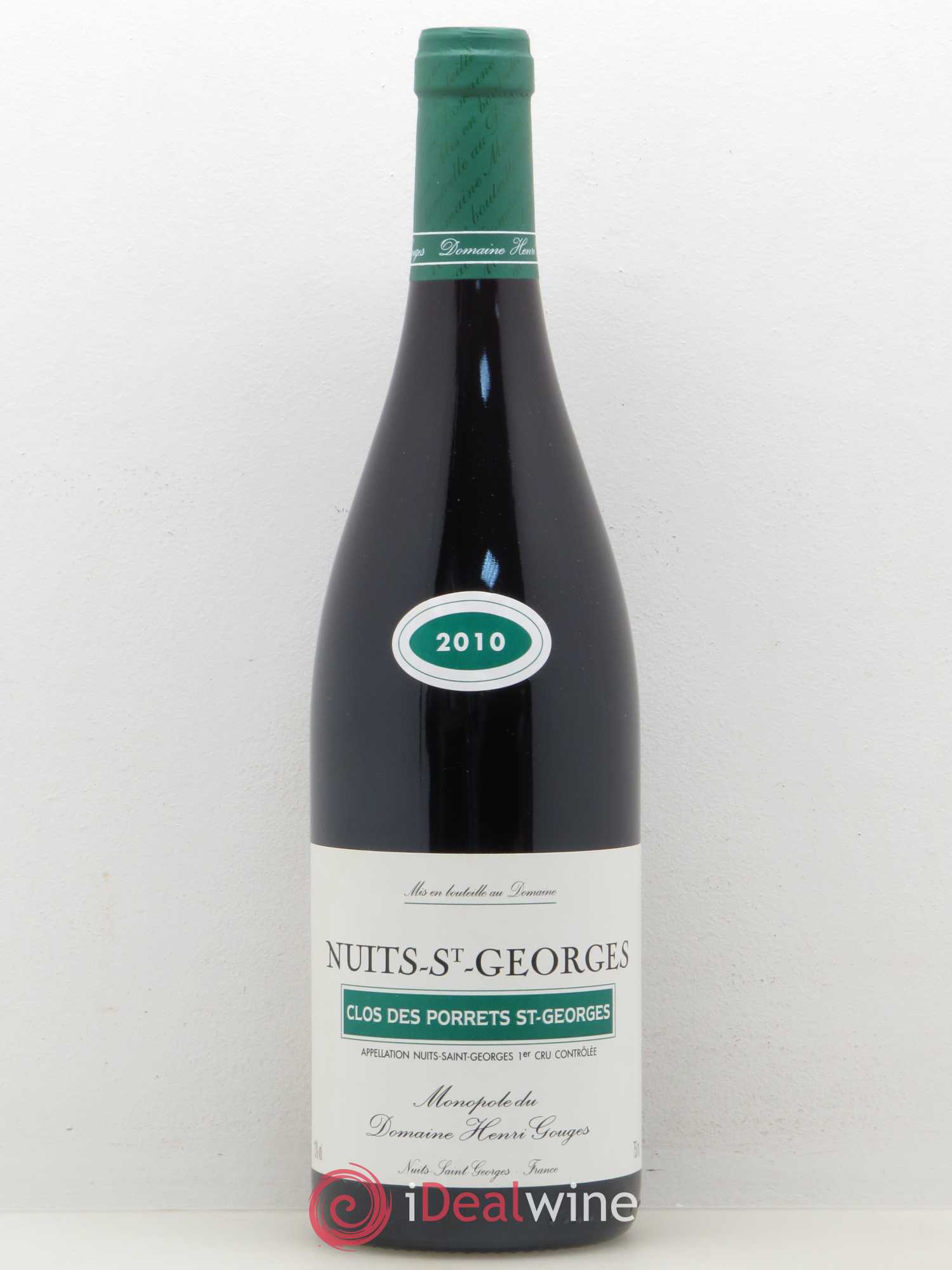 Nuits-Saint-Georges 1er Cru Clos des Porrets St Georges Henri Gouges 2010 - Lot de 1 bouteille - 0