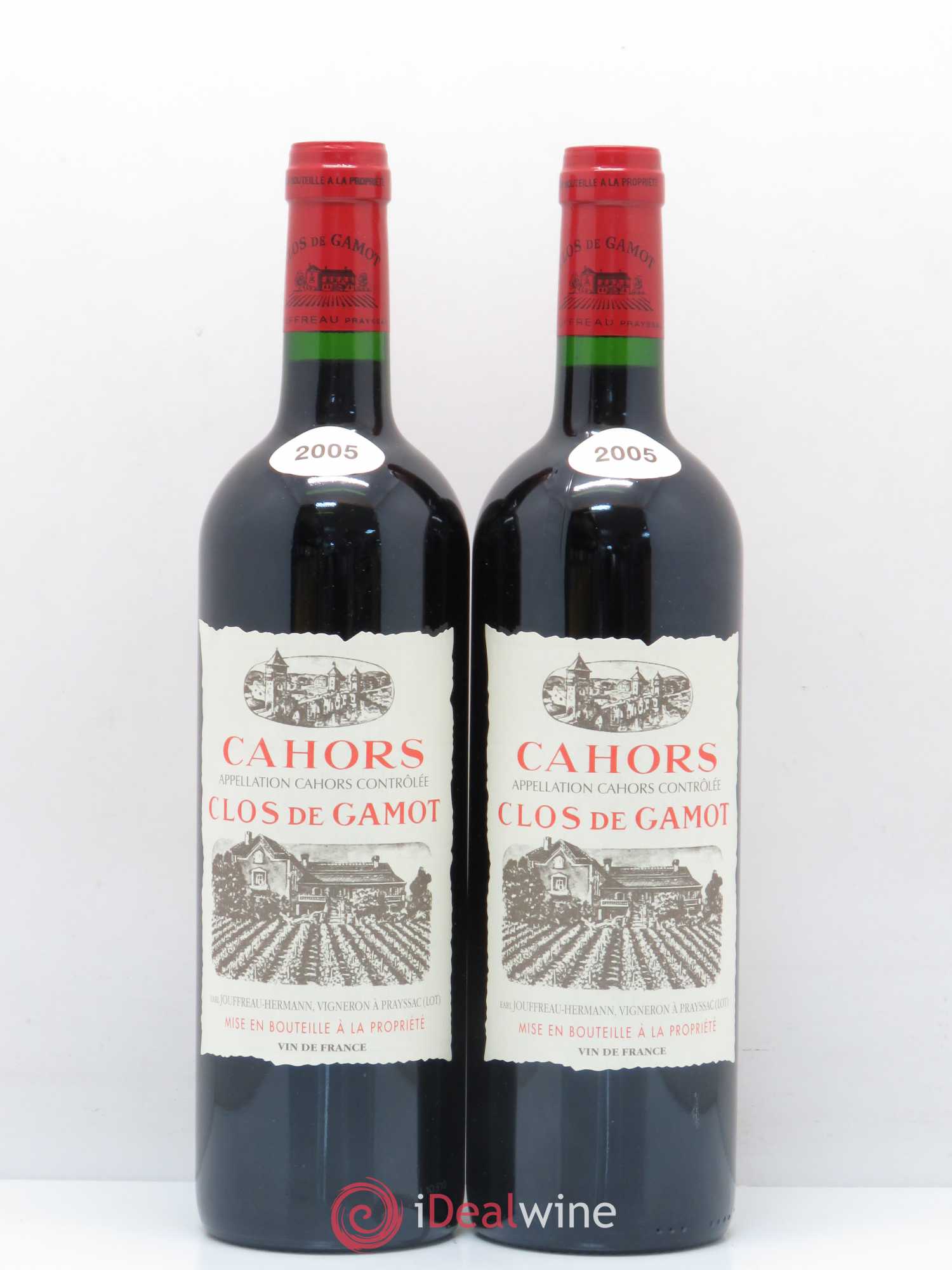 Cahors Clos de Gamot famille Jouffreau 2005 - Lot de 2 bouteilles - 0