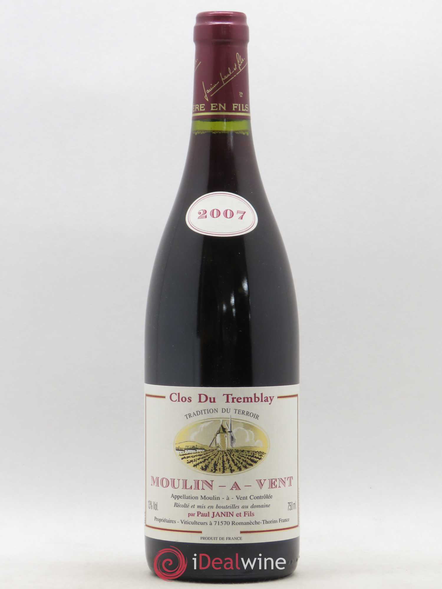 Moulin-à-Vent Clos du Tremblay Domaine Paul Janin et Fils 2007 - Posten von 1 Flasche - 0