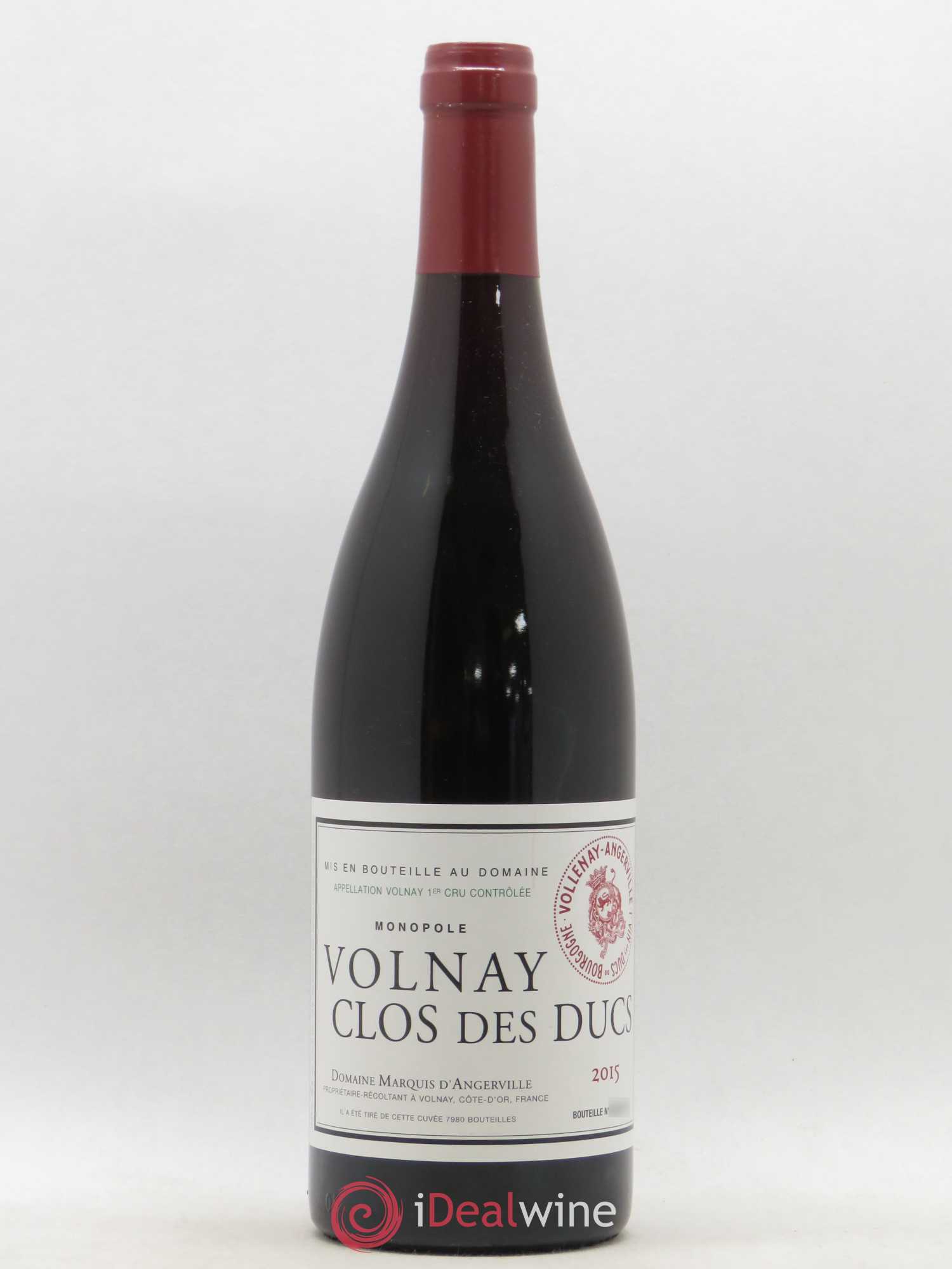 Volnay 1er Cru Clos des Ducs Marquis d'Angerville (Domaine) 2015 - Lot de 1 bouteille - 0