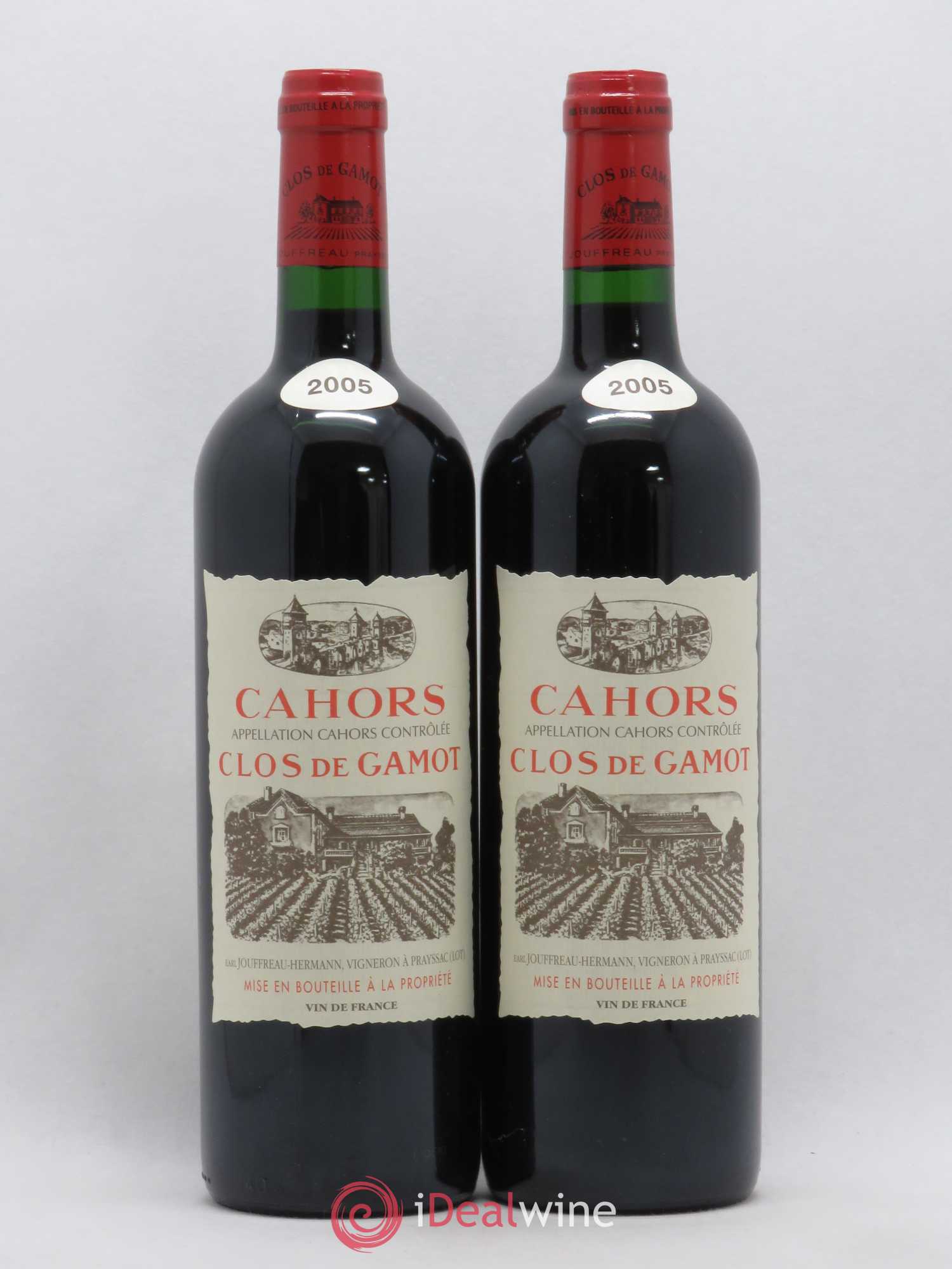 Cahors Clos de Gamot famille Jouffreau 2005 - Lot de 2 bouteilles - 0
