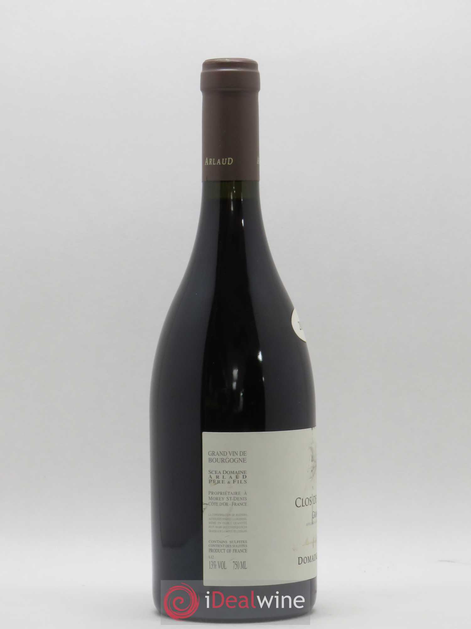 Clos de la Roche Grand Cru Arlaud 2012 - Lot de 1 bouteille - 1