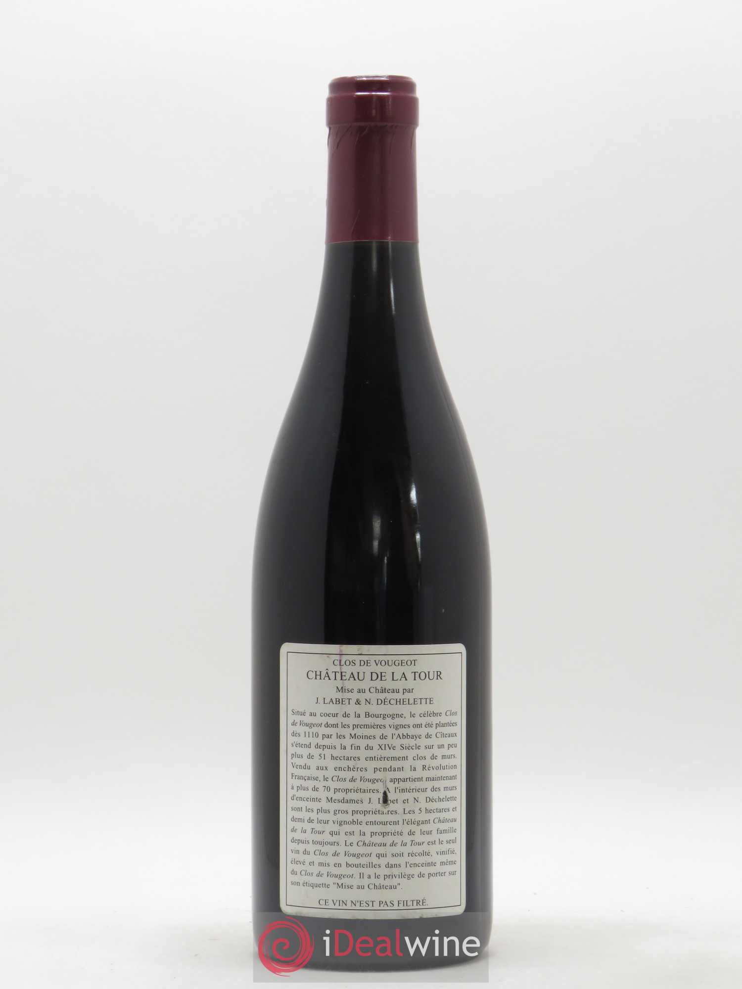 Clos de Vougeot Grand Cru Vieilles Vignes Château de La Tour 2002 - Lot de 1 bouteille - 1