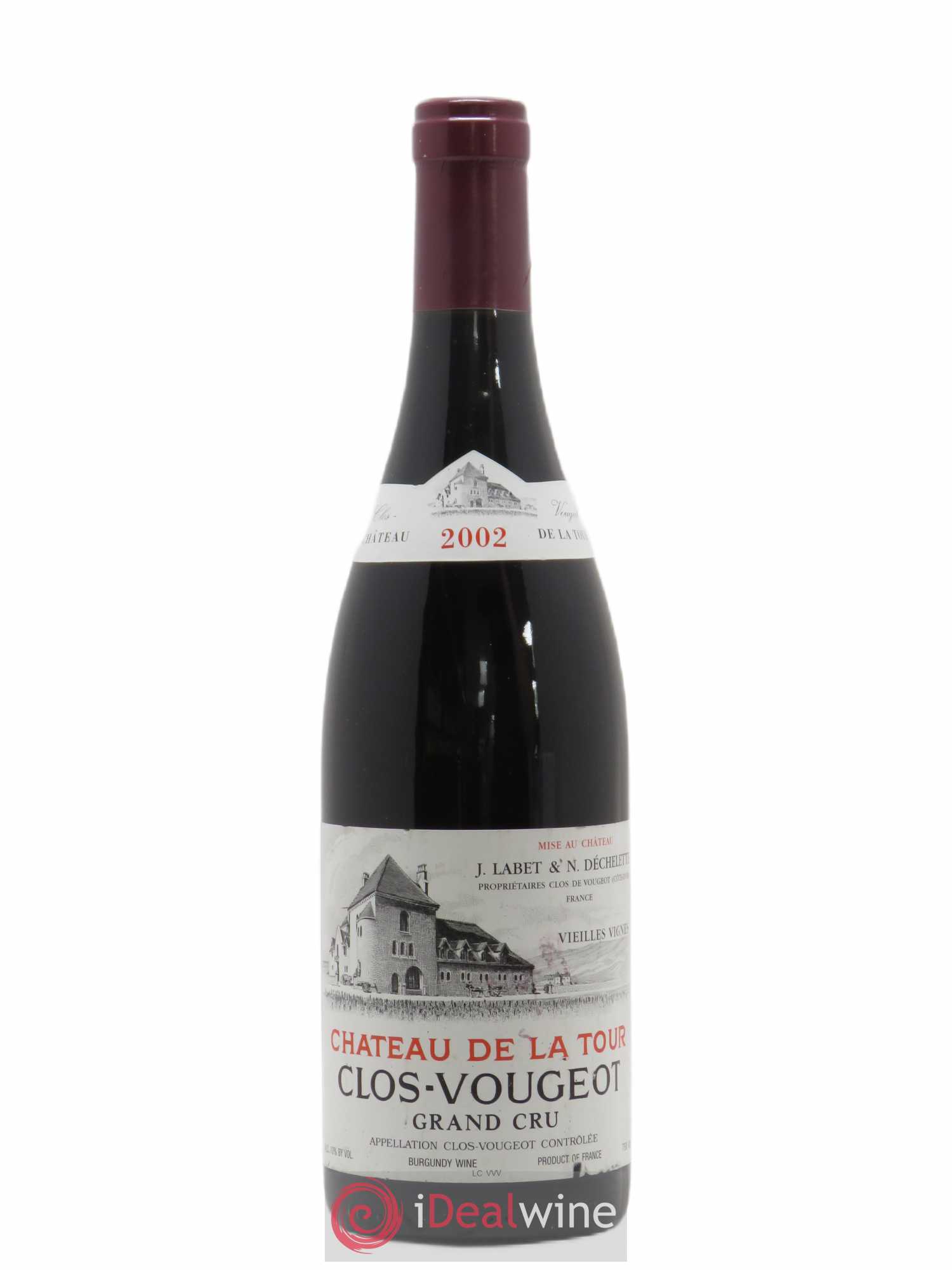 Clos de Vougeot Grand Cru Vieilles Vignes Château de La Tour 2002 - Lot de 1 bouteille - 0