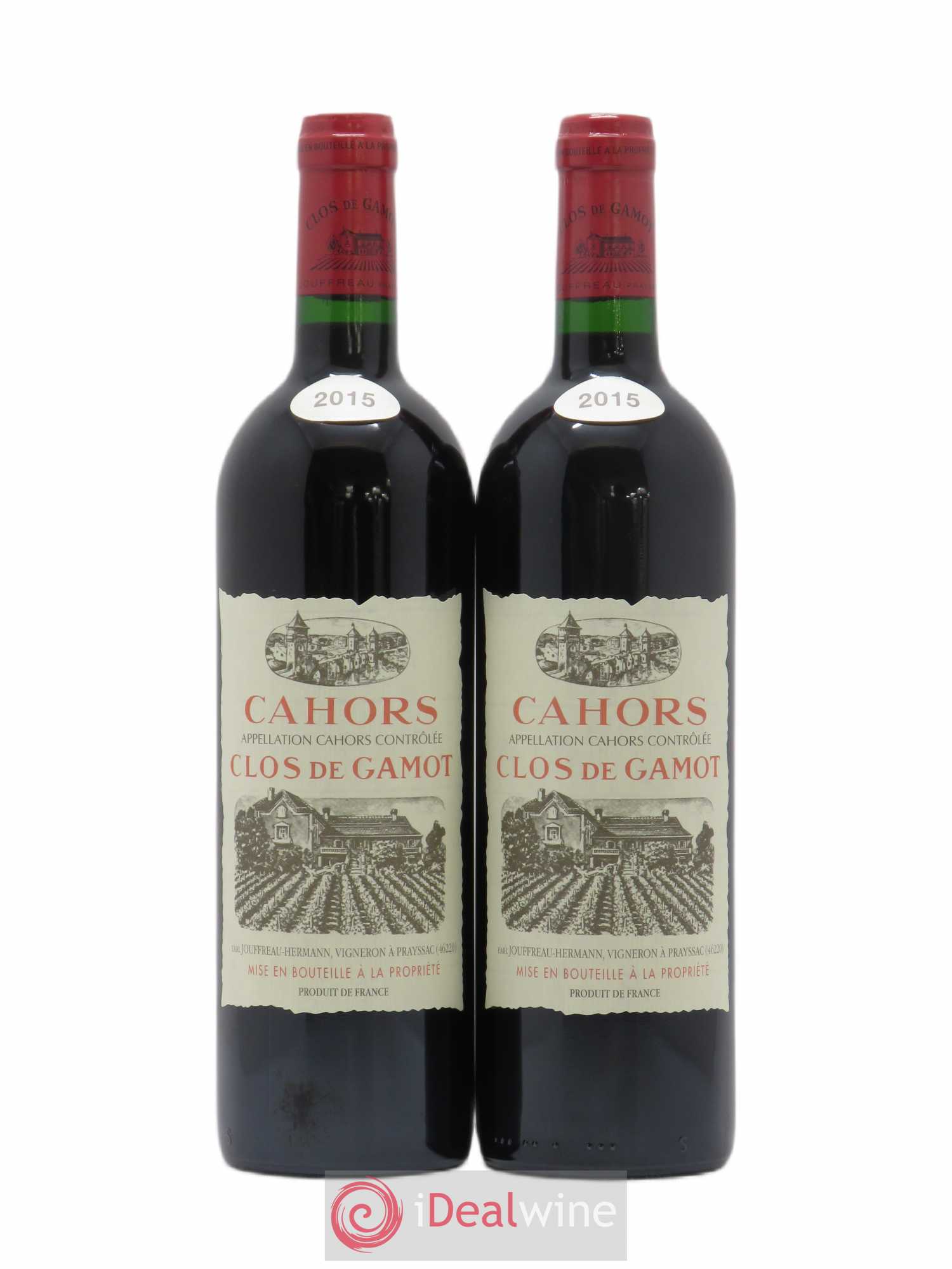 Cahors Clos de Gamot famille Jouffreau (sans prix de réserve) 2015 - Lot de 2 bouteilles - 0