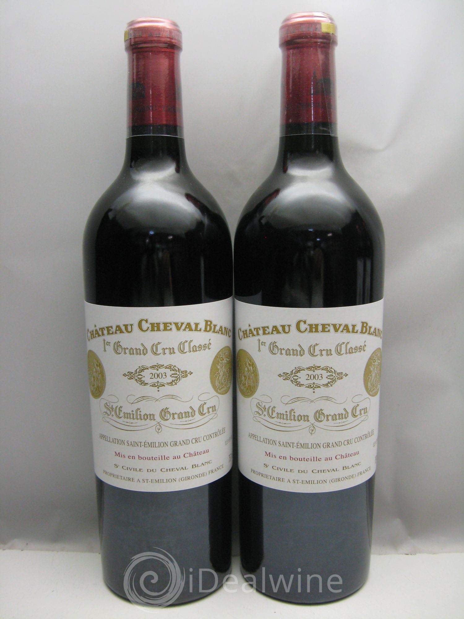 Château Cheval Blanc 1er Grand Cru Classé A (CB abimée) 2003 - Lot de 6 bouteilles - 1