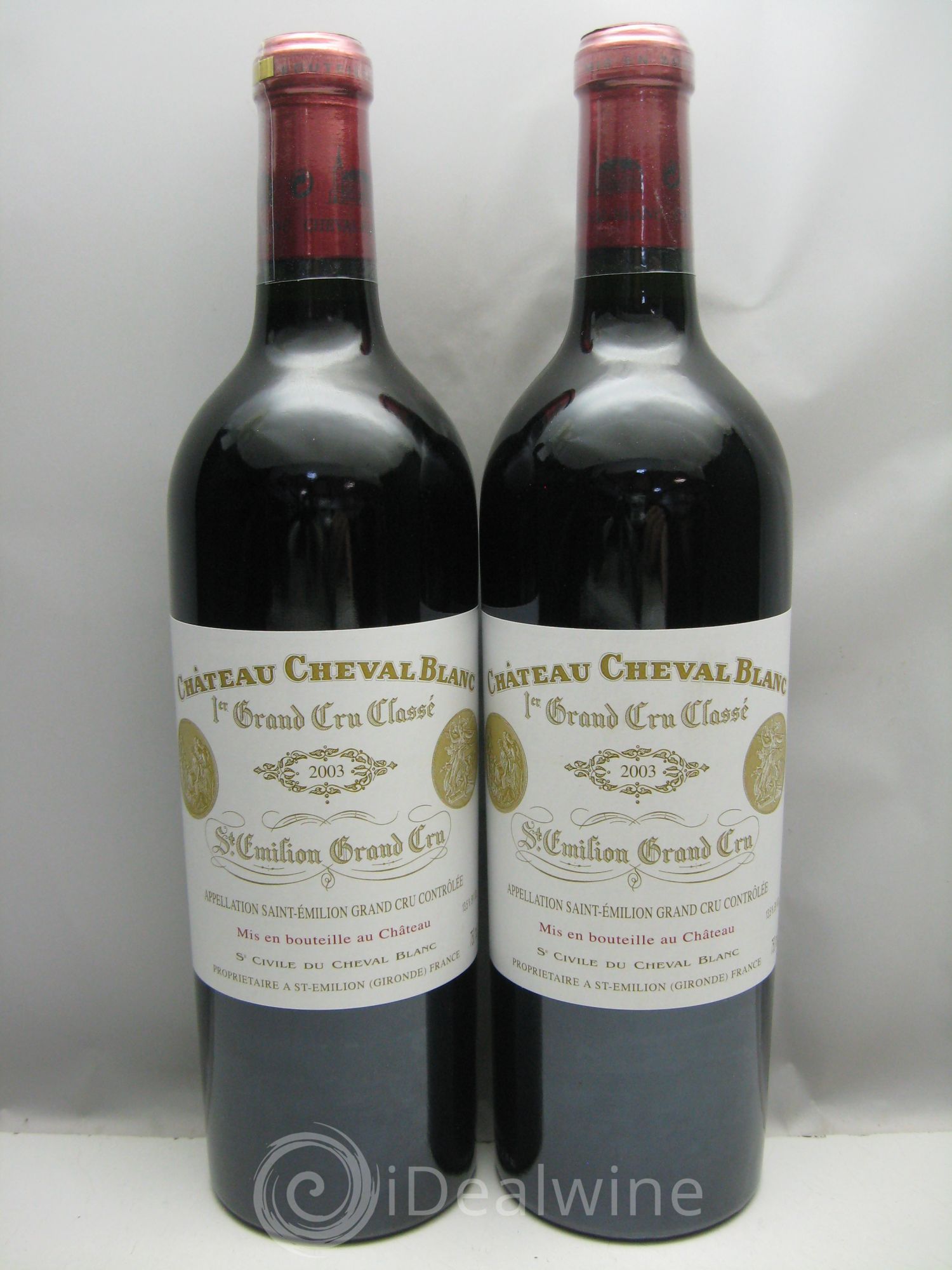 Château Cheval Blanc 1er Grand Cru Classé A (CB abimée) 2003 - Lot de 6 bouteilles - 2