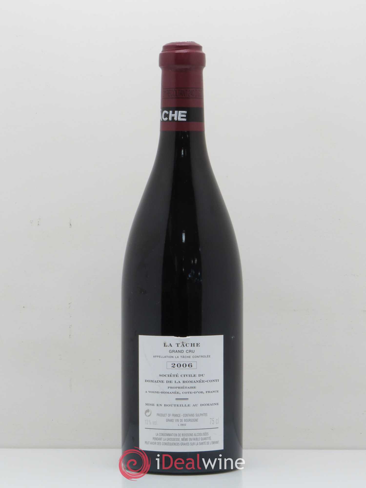 La Tâche Grand Cru Domaine de la Romanée-Conti 2006 - Lot de 1 bouteille - 1