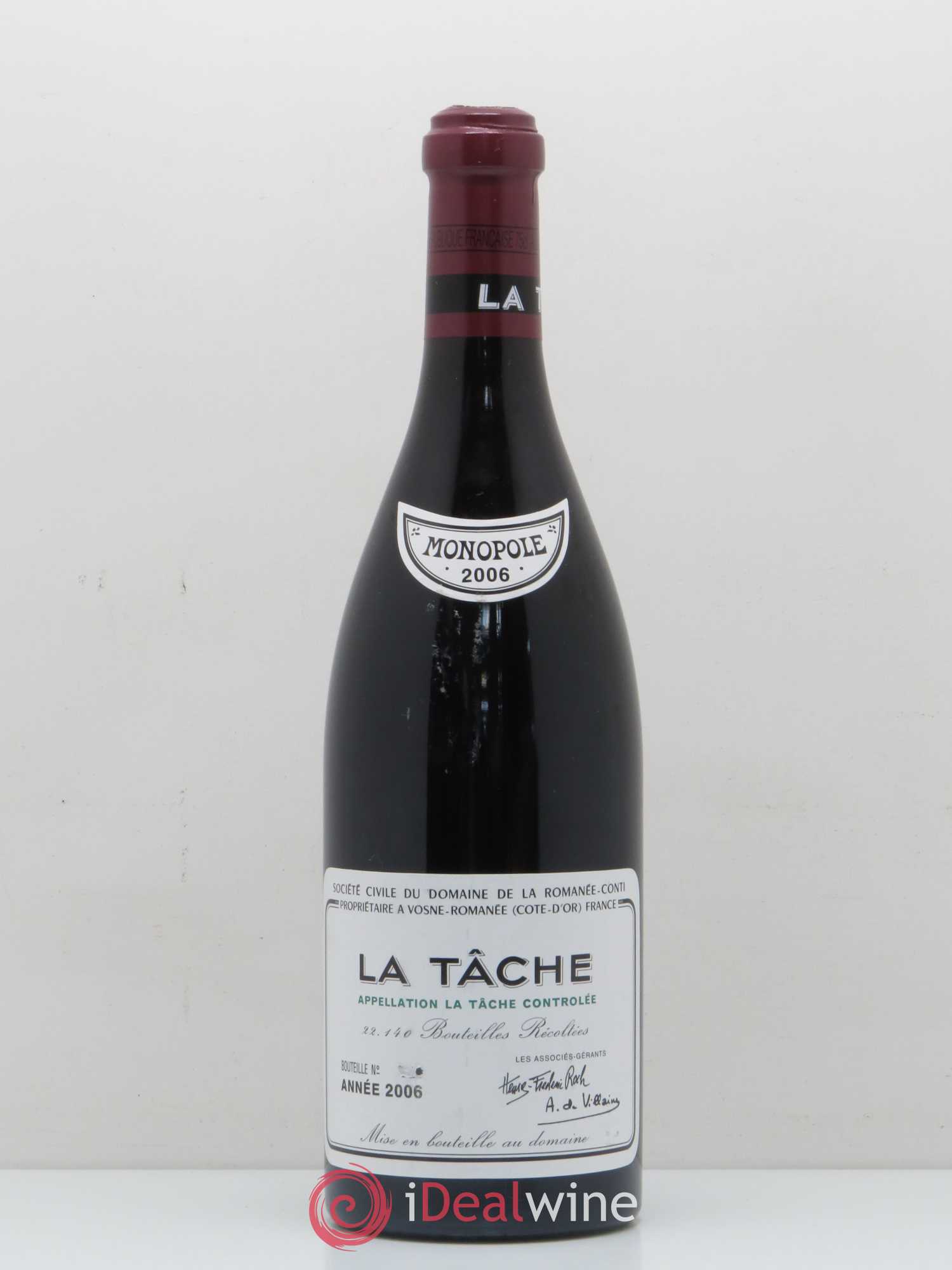 La Tâche Grand Cru Domaine de la Romanée-Conti 2006 - Lot de 1 bouteille - 0