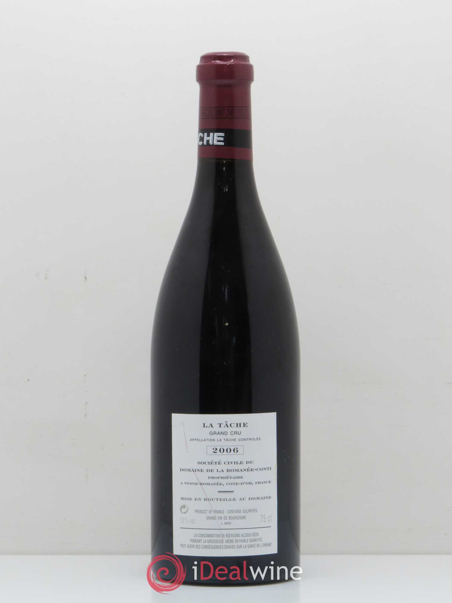 La Tâche Grand Cru Domaine de la Romanée-Conti 2006 - Lot de 1 bouteille - 1