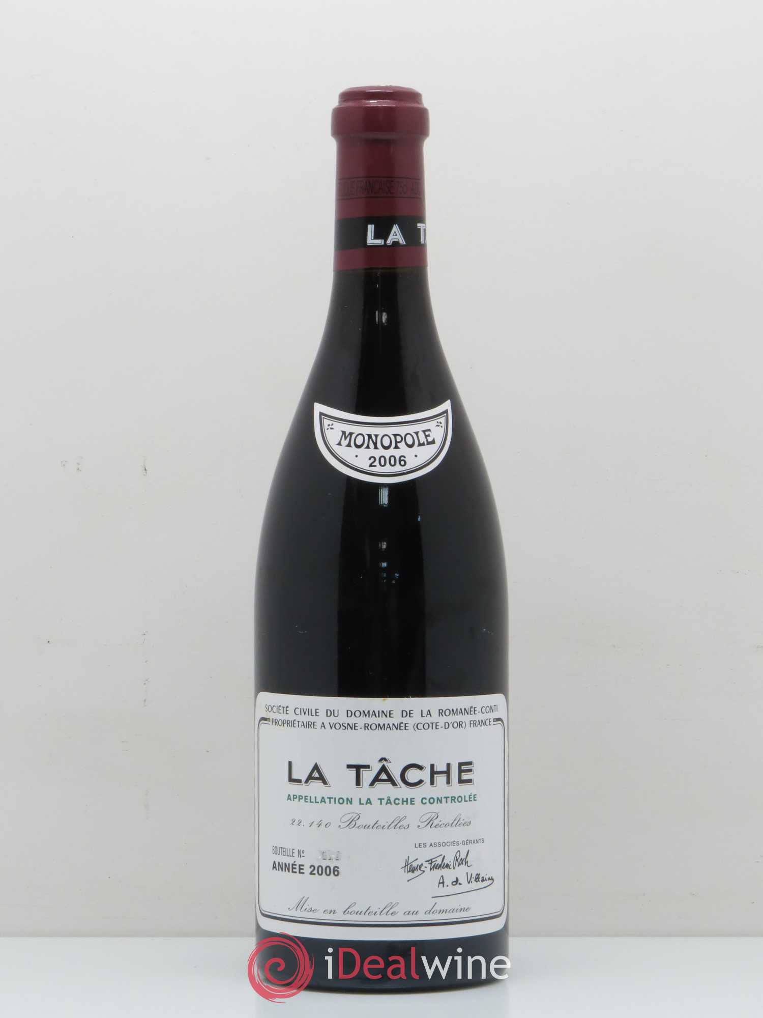 La Tâche Grand Cru Domaine de la Romanée-Conti 2006 - Lot de 1 bouteille - 0