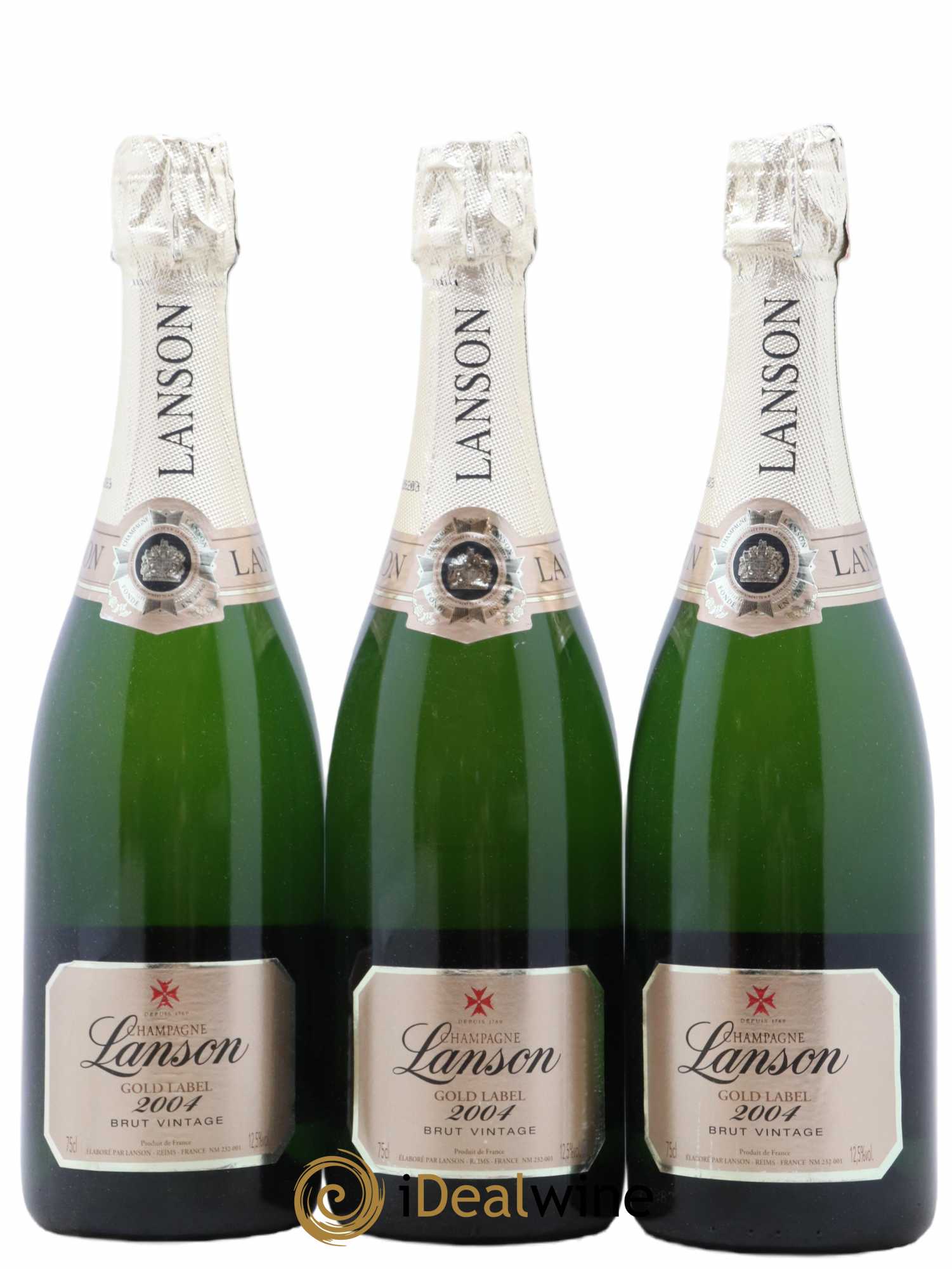 Gold Label Lanson 2004 - Lot de 3 bouteilles - 0