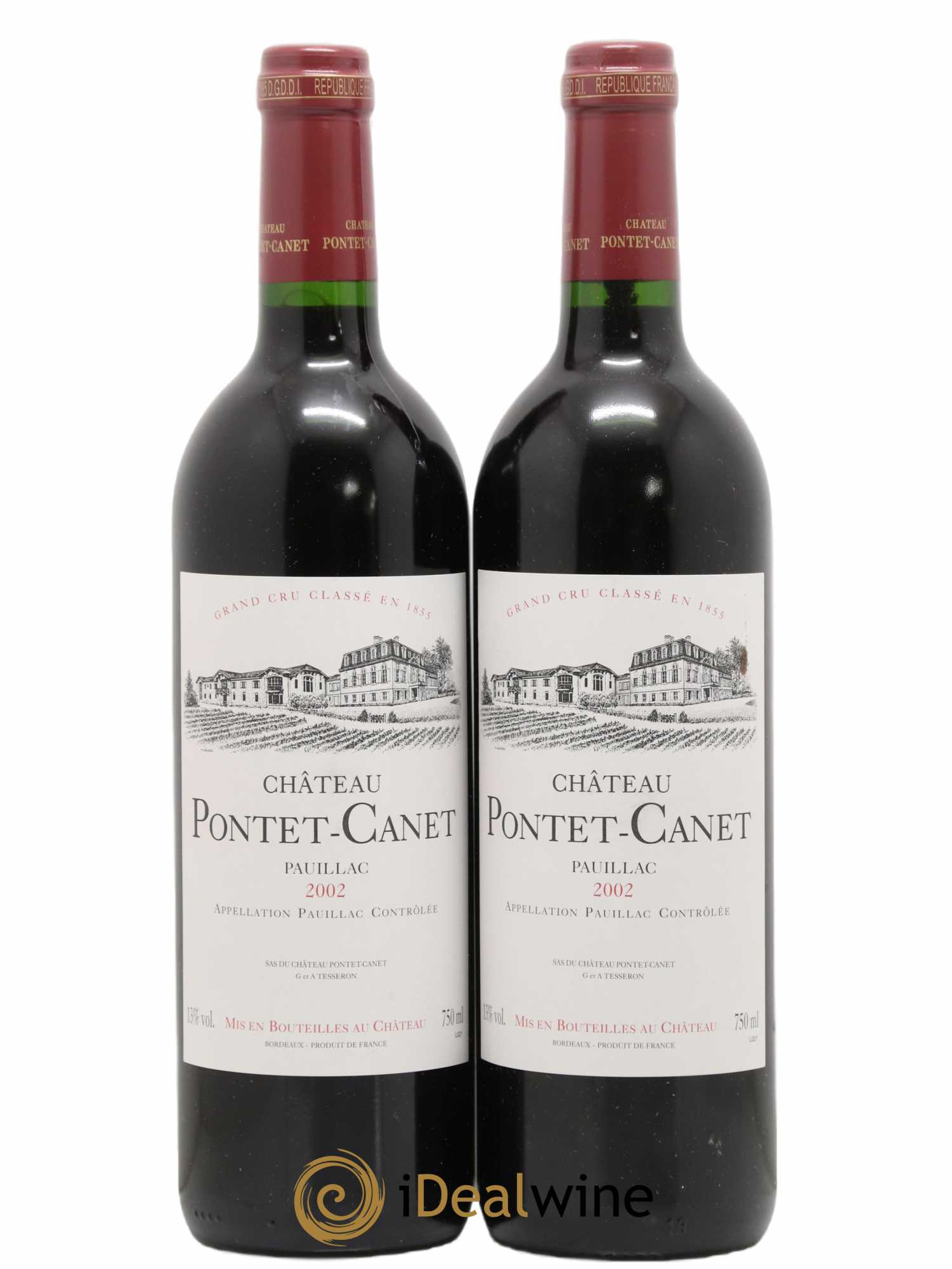 Château Pontet Canet 5ème Grand Cru Classé 2002 - Lot de 2 bouteilles - 0