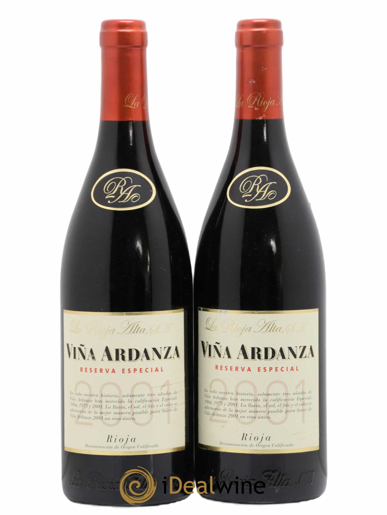 Rioja DOCA Vina Ardanza Reserva Especial Alta 2001 - Lot de 2 bouteilles - 0