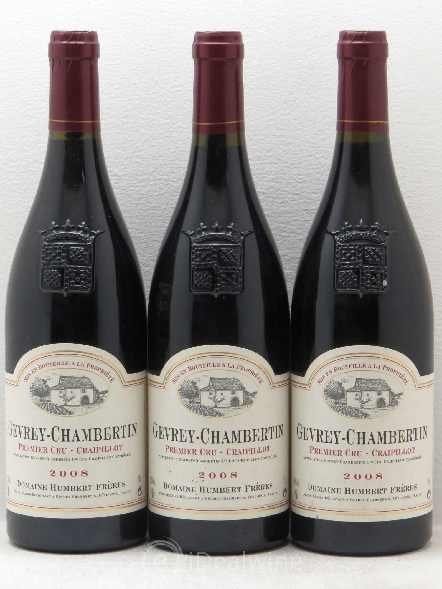Gevrey-Chambertin 1er Cru Craipillot Humbert (Domaine) 2008 - Lot de 3 bouteilles - 0