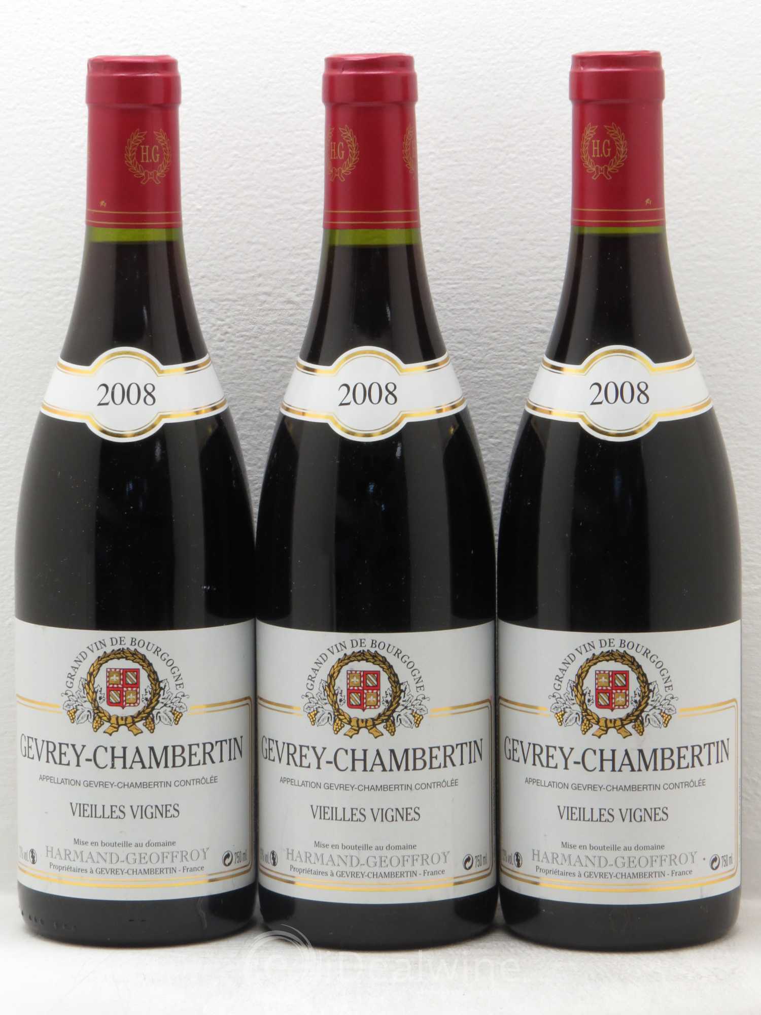 Gevrey-Chambertin Harmand-Geoffroy (Domaine) Vieilles Vignes 2008 - Lot de 3 bouteilles - 0