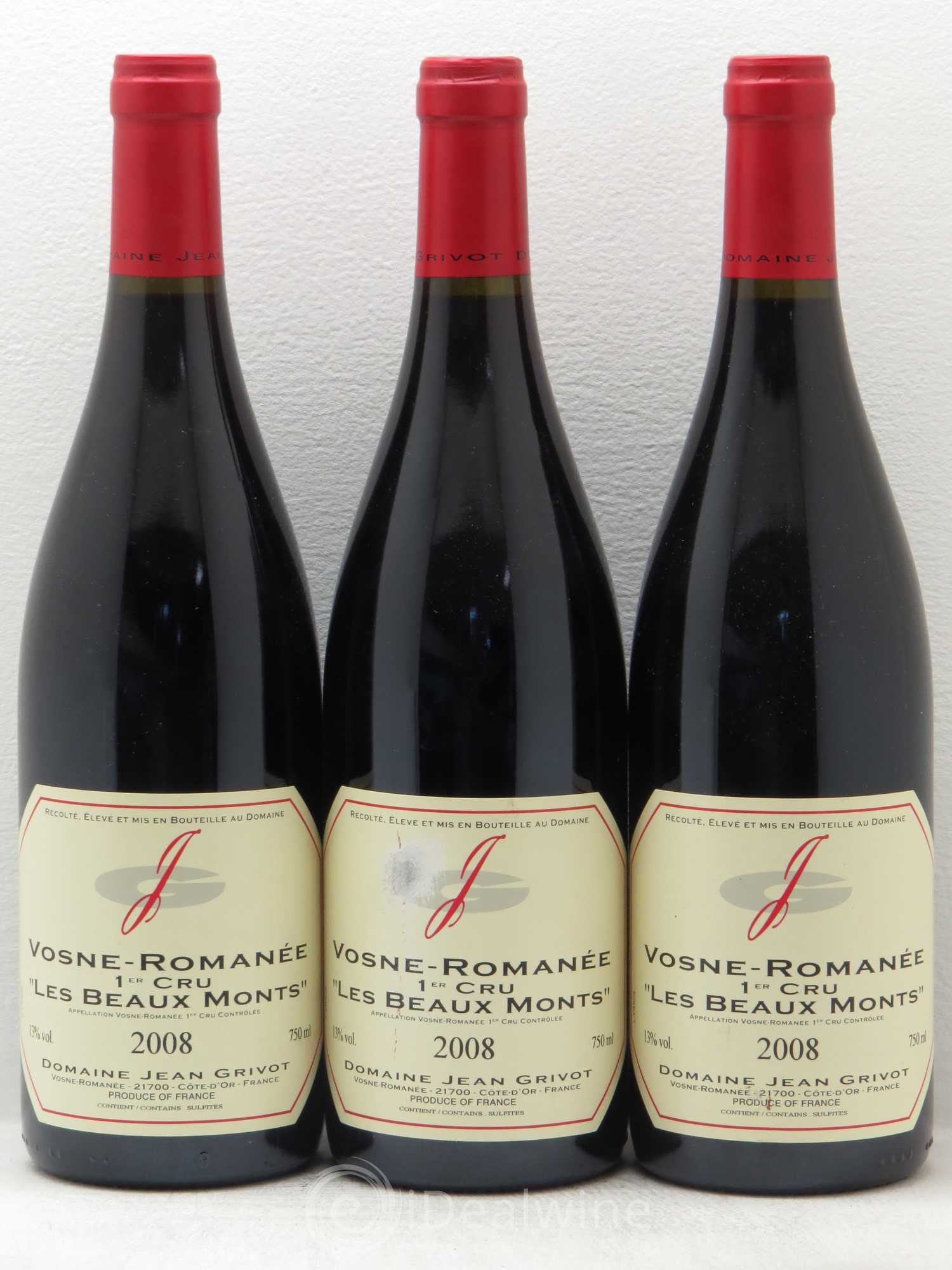 Vosne-Romanée 1er Cru Les Beaux-Monts Jean Grivot 2008 - Lot de 3 bouteilles - 0