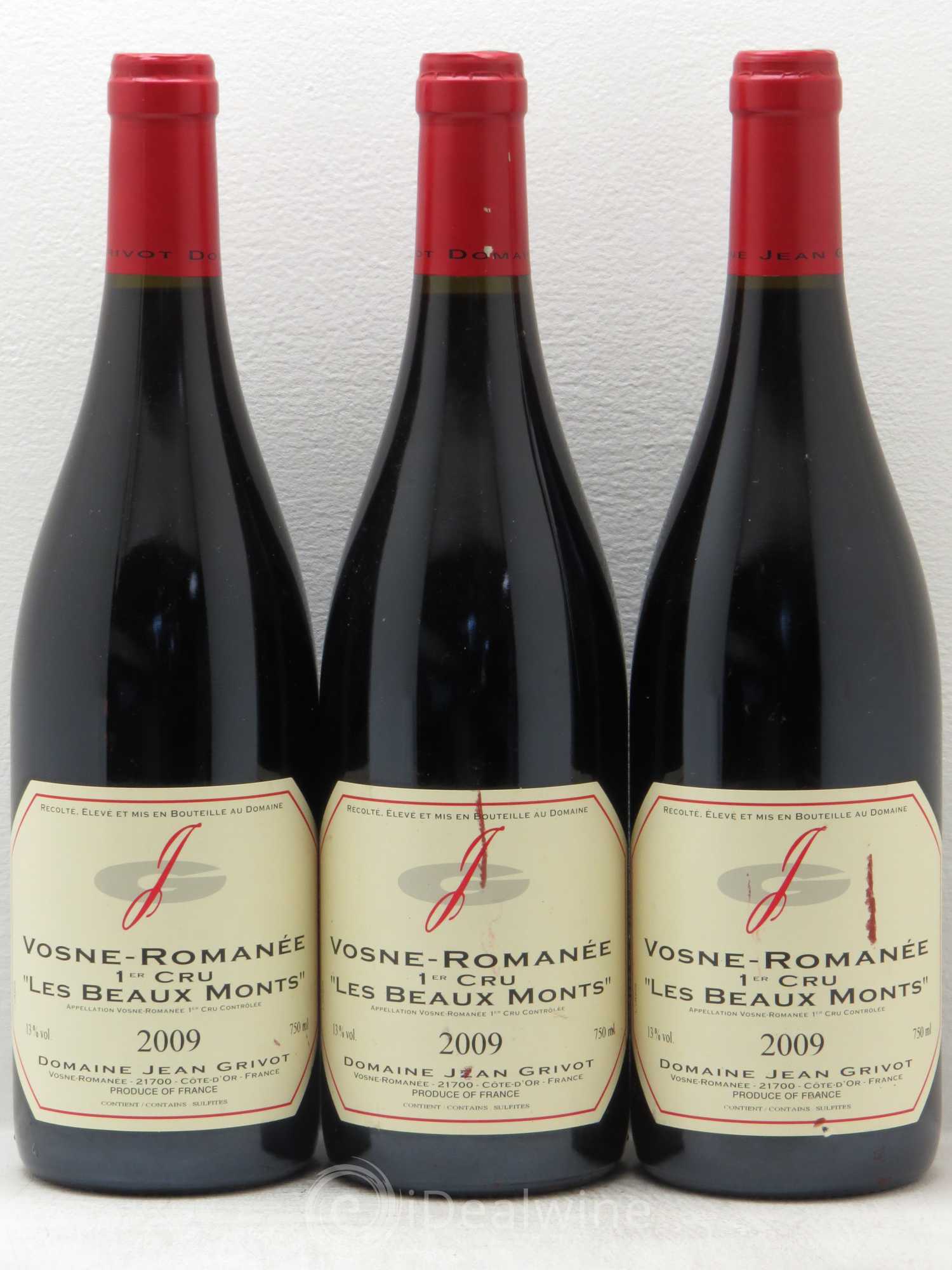 Vosne-Romanée 1er Cru Les Beaux-Monts Jean Grivot 2009 - Lot de 3 bouteilles - 0