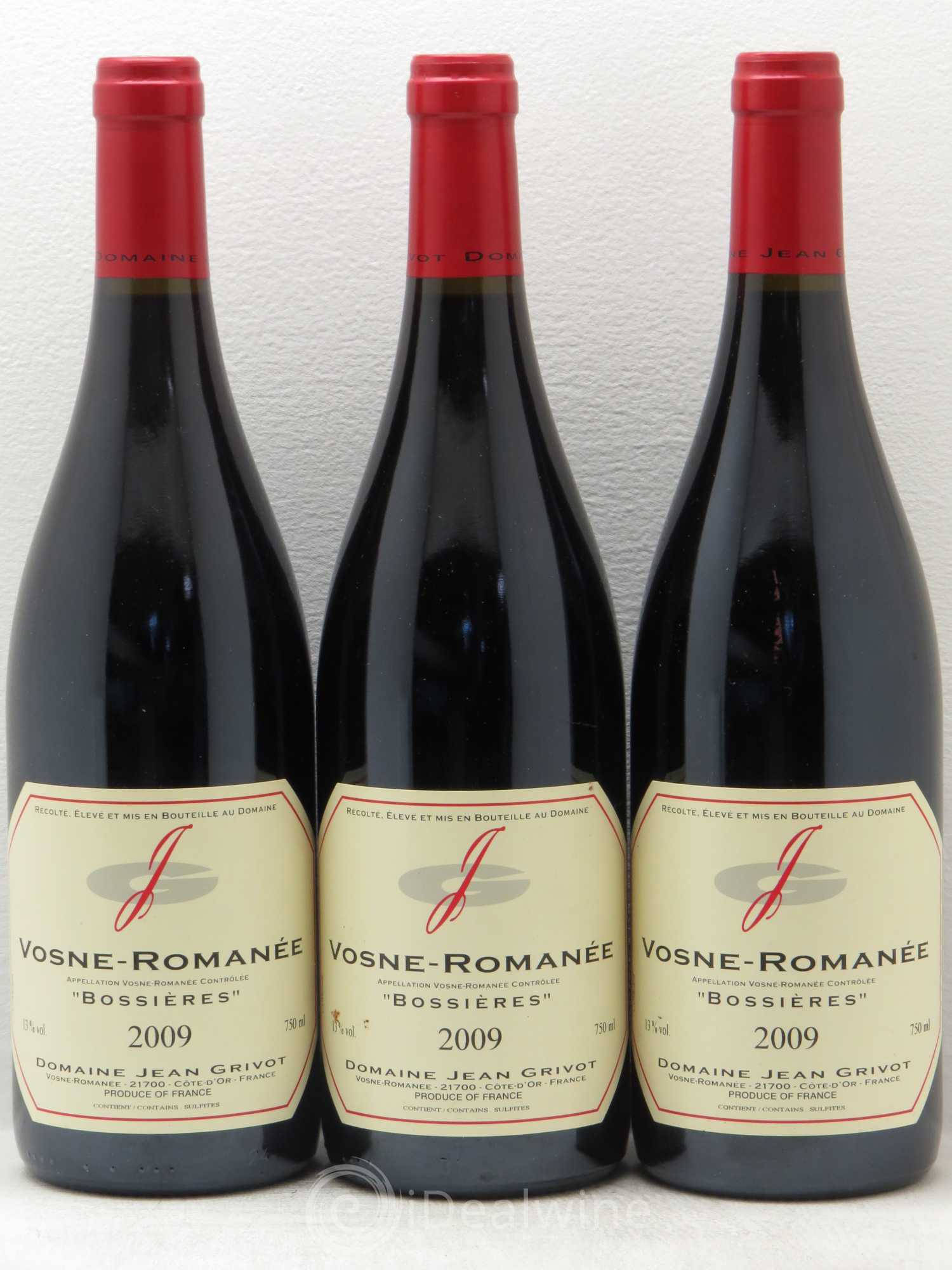 Vosne-Romanée Bossières Jean Grivot 2009 - Lot de 3 bouteilles - 0