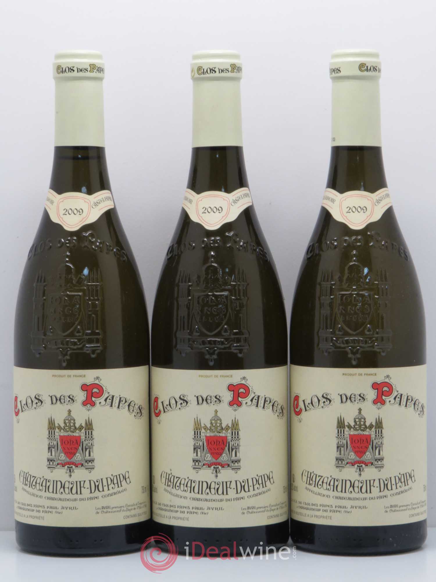 Châteauneuf-du-Pape Clos des Papes - Paul Avril 2009 - Lot de 3 bouteilles - 0