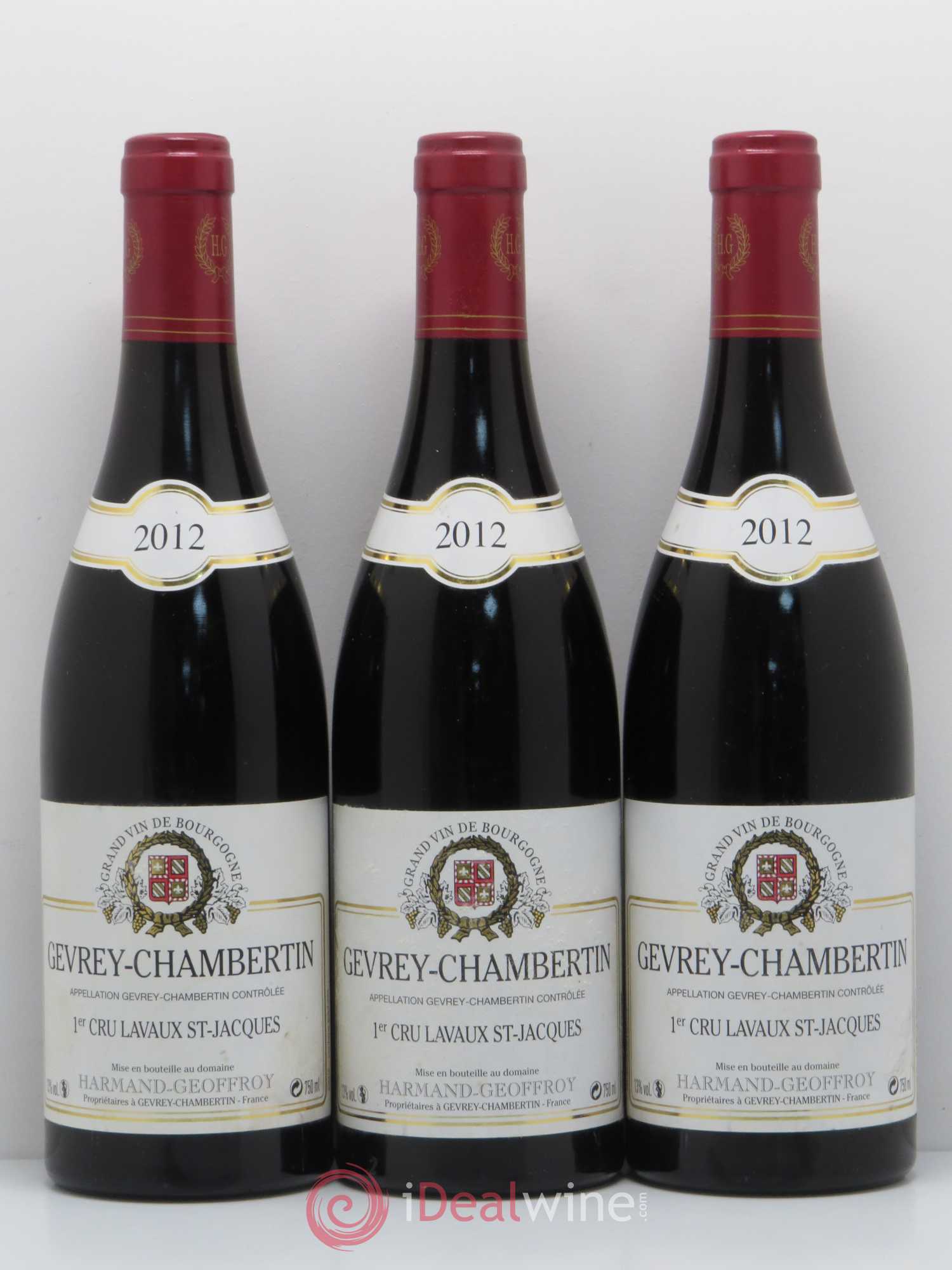 Gevrey-Chambertin 1er Cru Lavaux Saint Jacques Harmand-Geoffroy (Domaine) 2012 - Lot de 3 bouteilles - 0