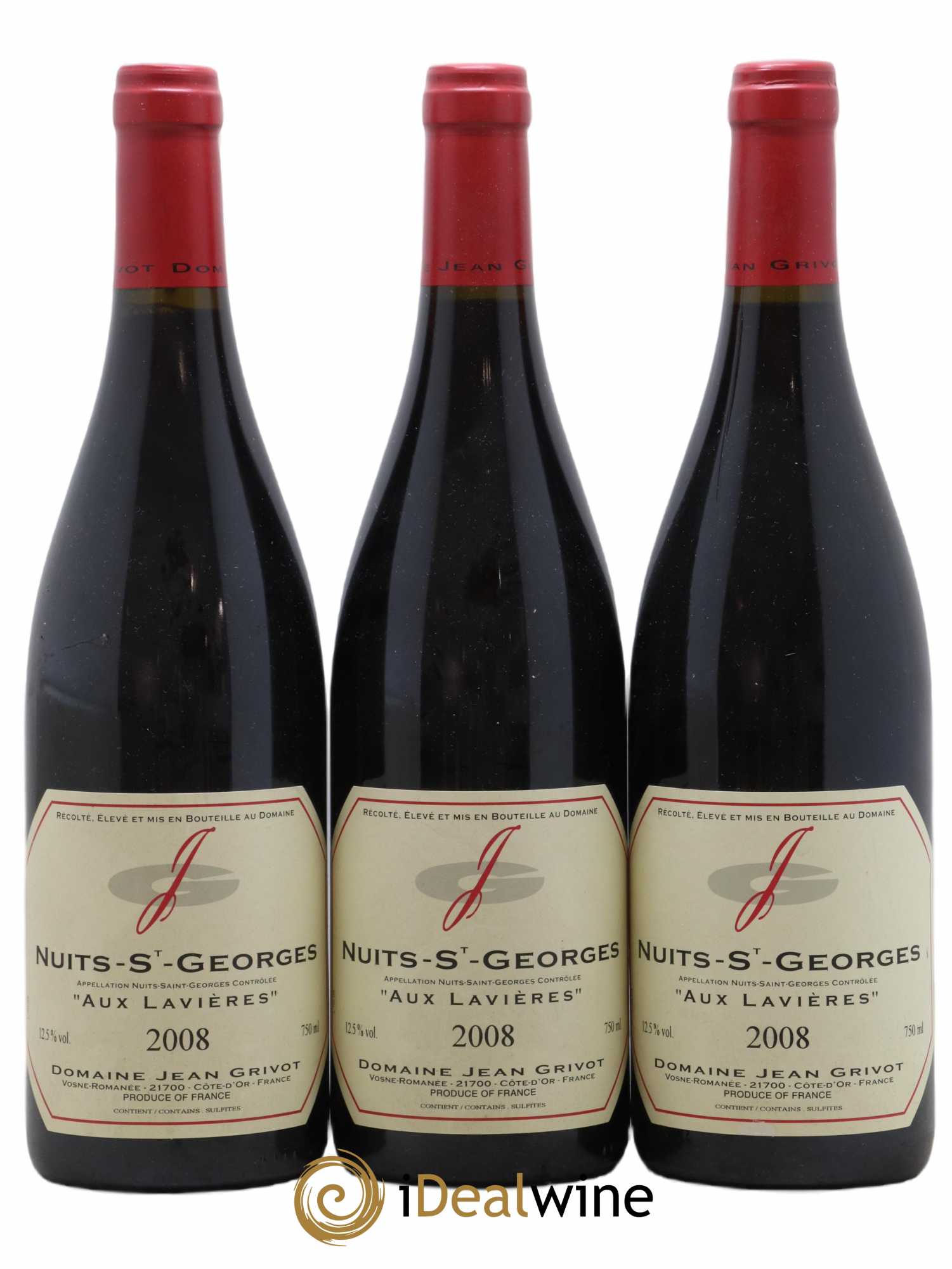 Nuits-Saint-Georges Les Lavières Jean Grivot 2008 - Lot de 3 bouteilles - 0