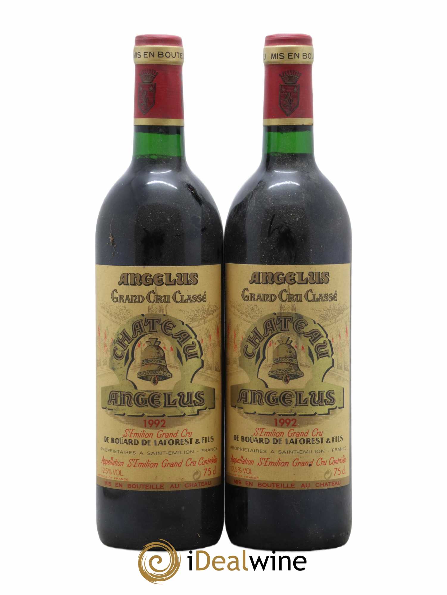 Château Angélus 1er Grand Cru Classé A 1992 - Lot de 2 bouteilles - 0