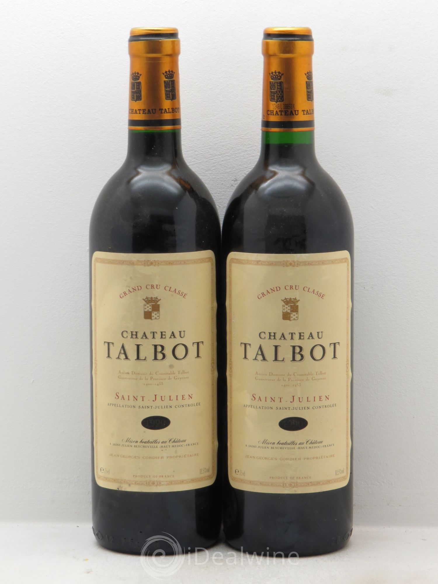 Château Talbot 4ème Grand Cru Classé 1990 - Lot de 2 bouteilles - 0