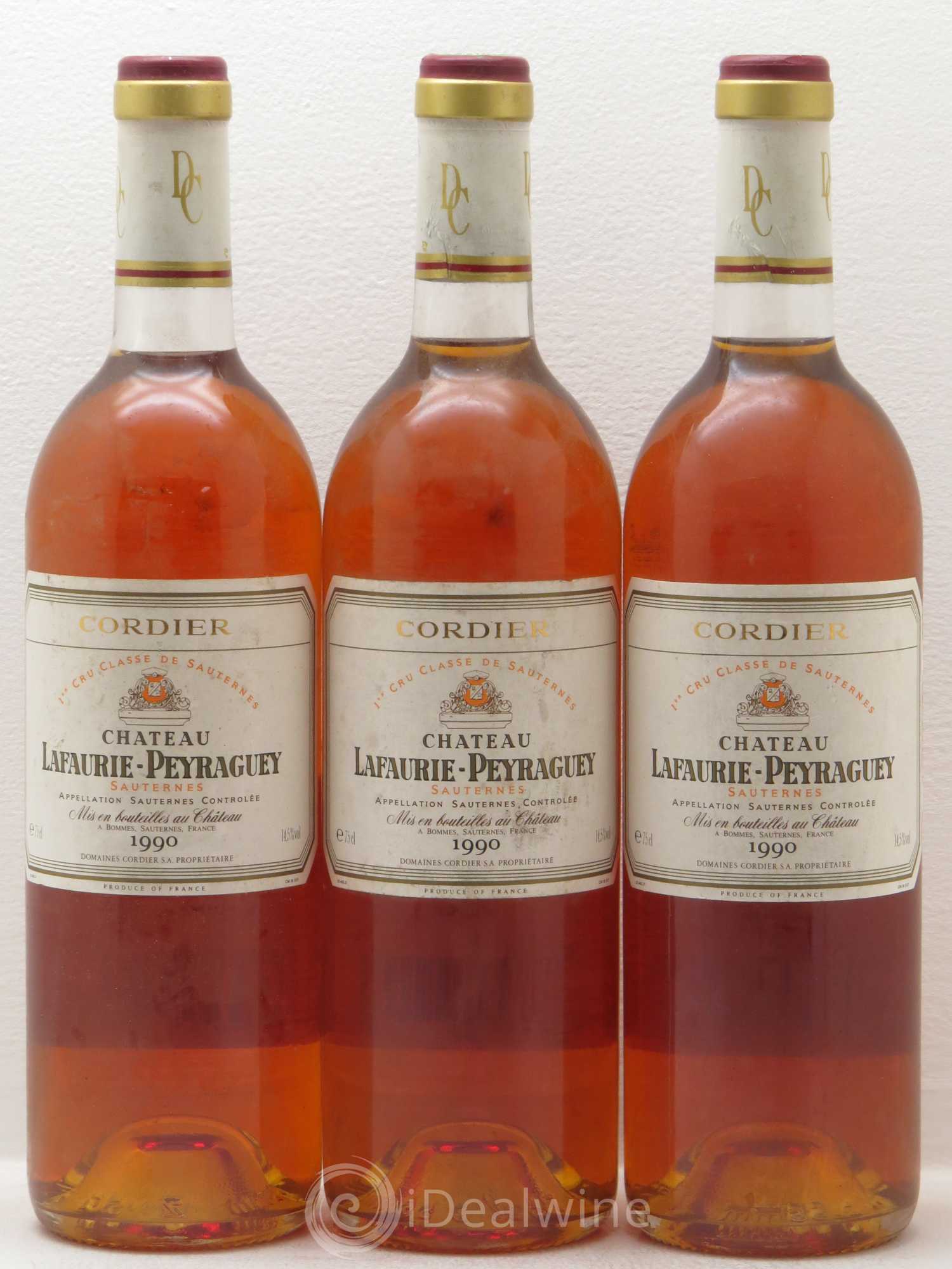 Château Lafaurie-Peyraguey 1er Grand Cru Classé 1990 - Lotto di 3 bottiglie - 0