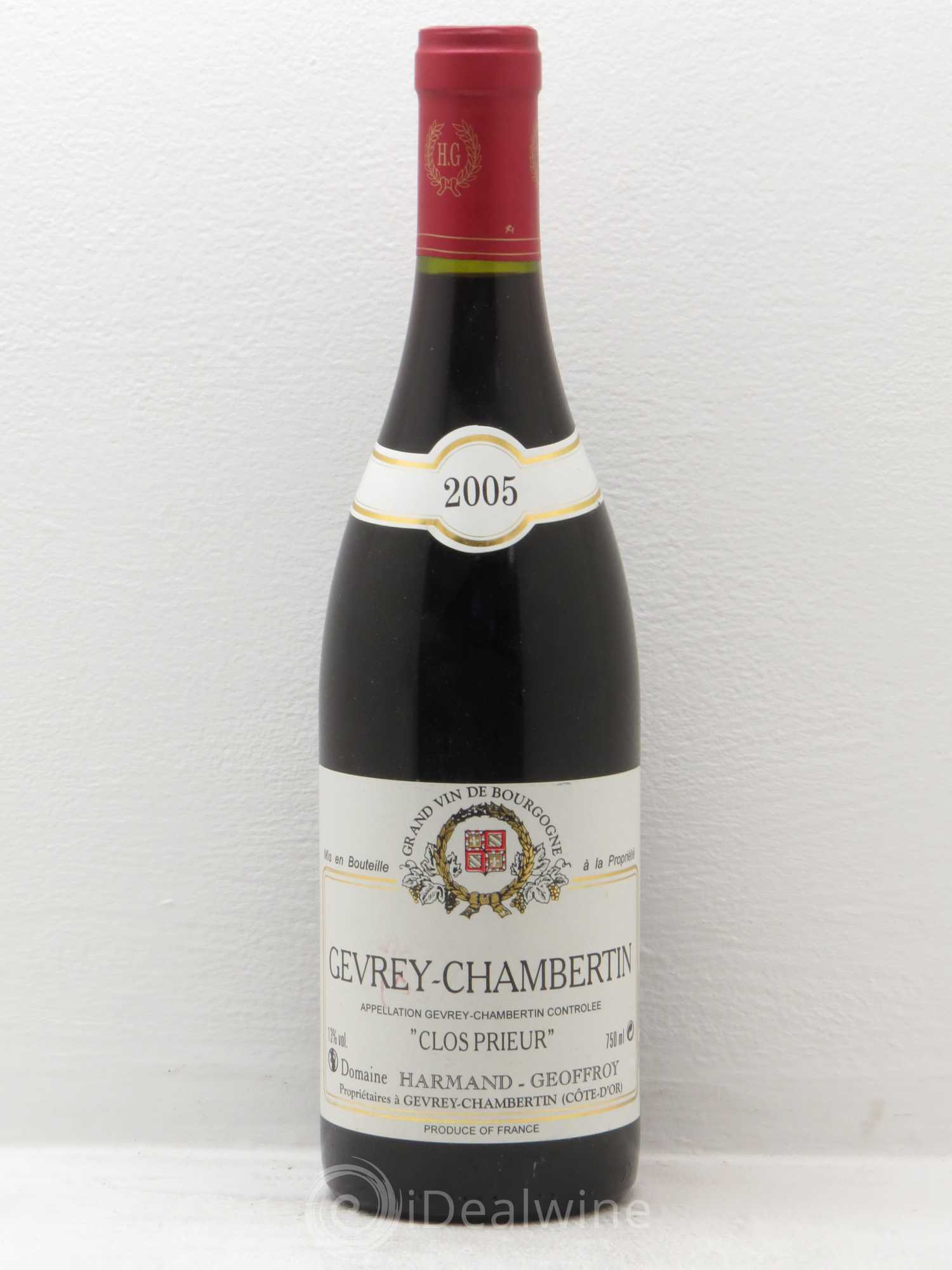 Gevrey-Chambertin Harmand-Geoffroy (Domaine) Clos Prieur 2005 - Lot de 6 bouteilles - 0