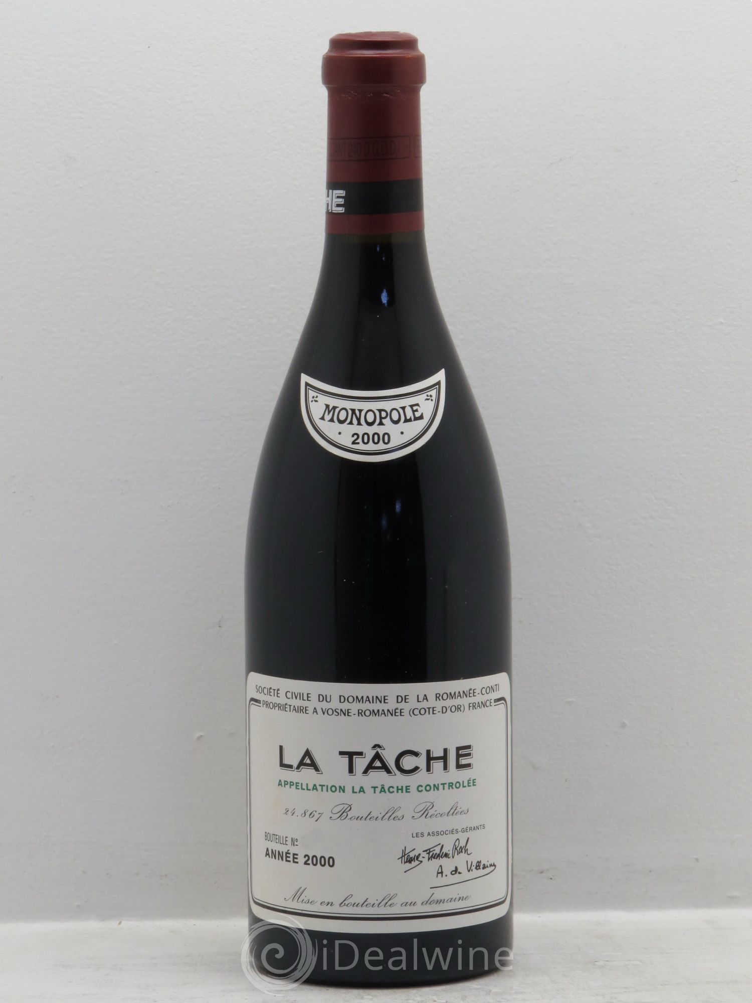 La Tâche Grand Cru Domaine de la Romanée-Conti 2000 - Lot de 1 bouteille - 0