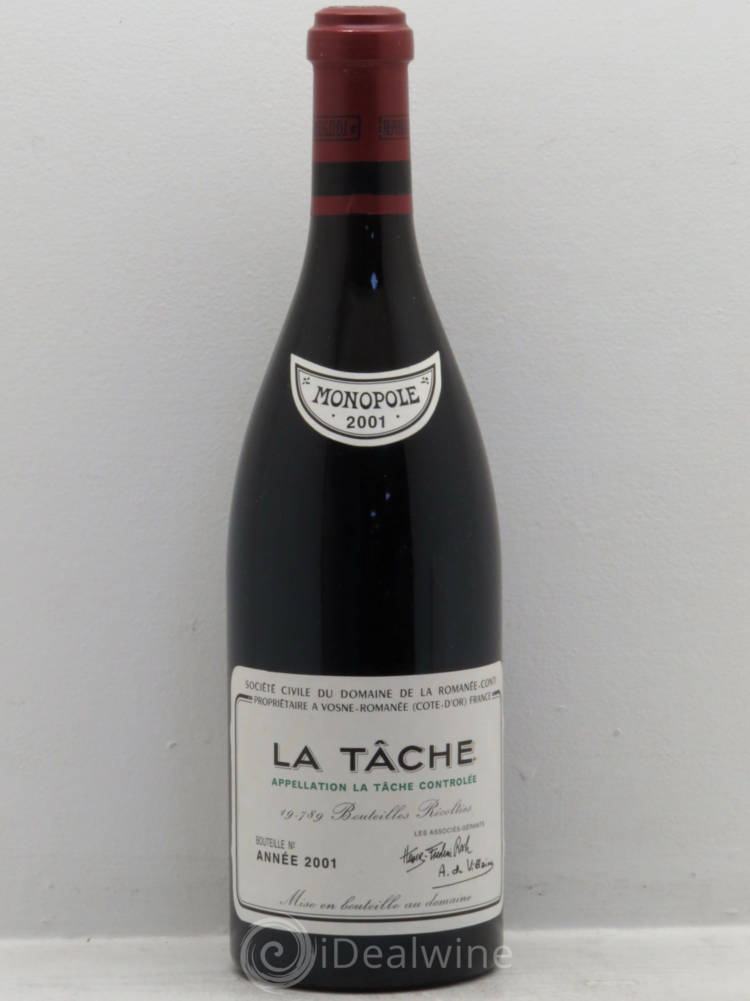 La Tâche Grand Cru Domaine de la Romanée-Conti 2001 - Lot de 1 bouteille - 0
