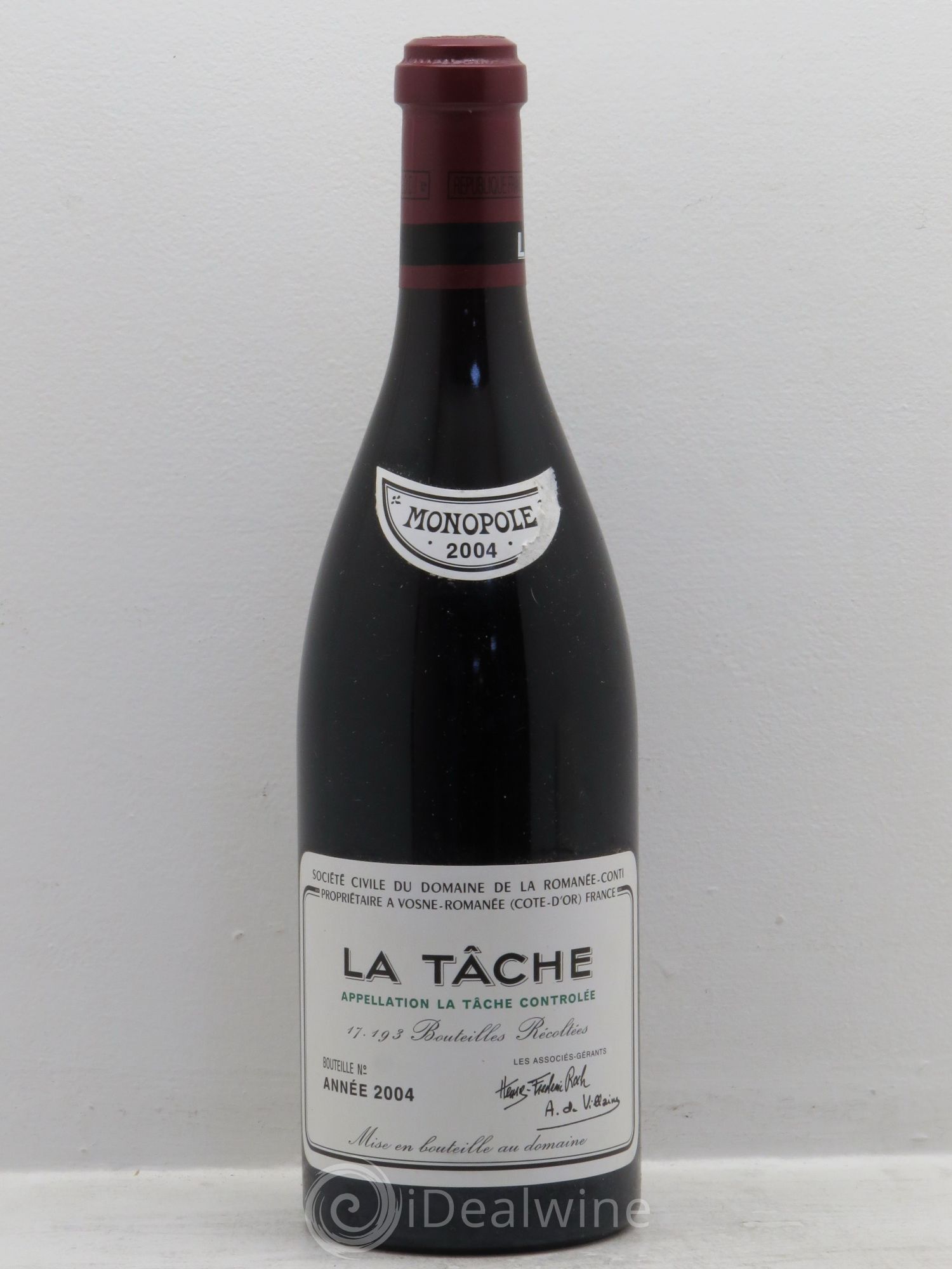 La Tâche Grand Cru Domaine de la Romanée-Conti 2004 - Lot de 1 bouteille - 0