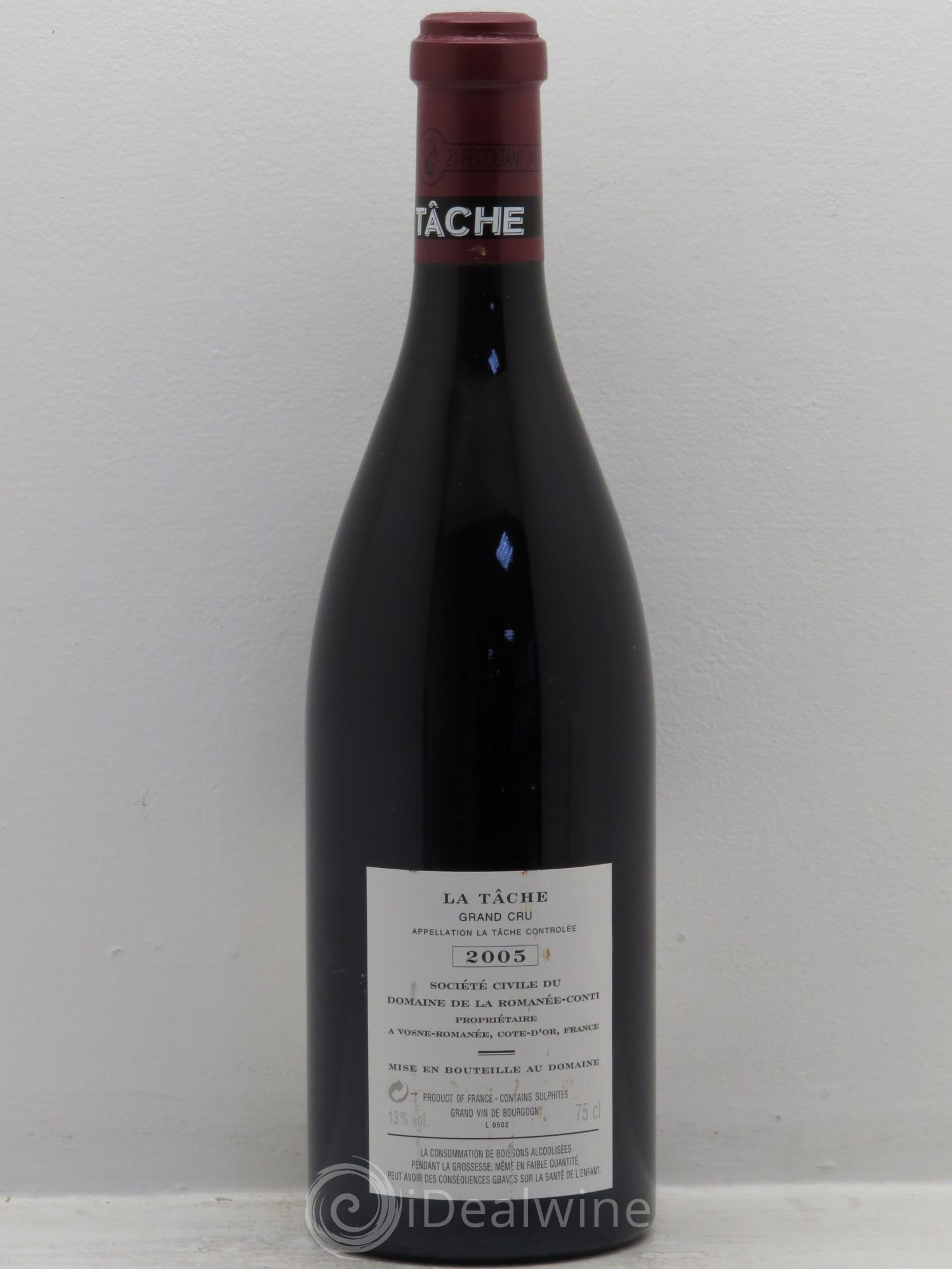 La Tâche Grand Cru Domaine de la Romanée-Conti 2005 - Lot de 1 bouteille - 1