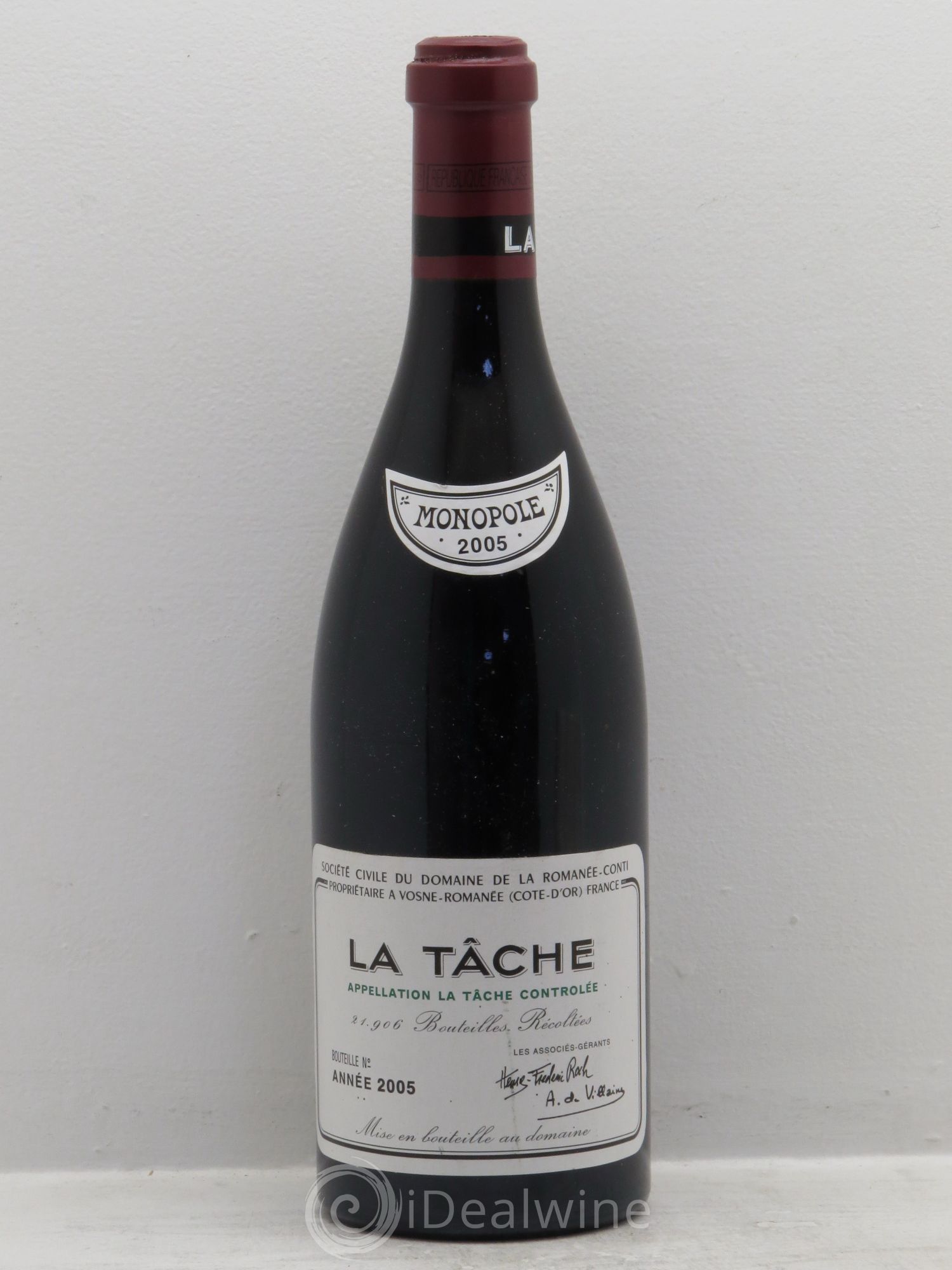 La Tâche Grand Cru Domaine de la Romanée-Conti 2005 - Lot de 1 bouteille - 0