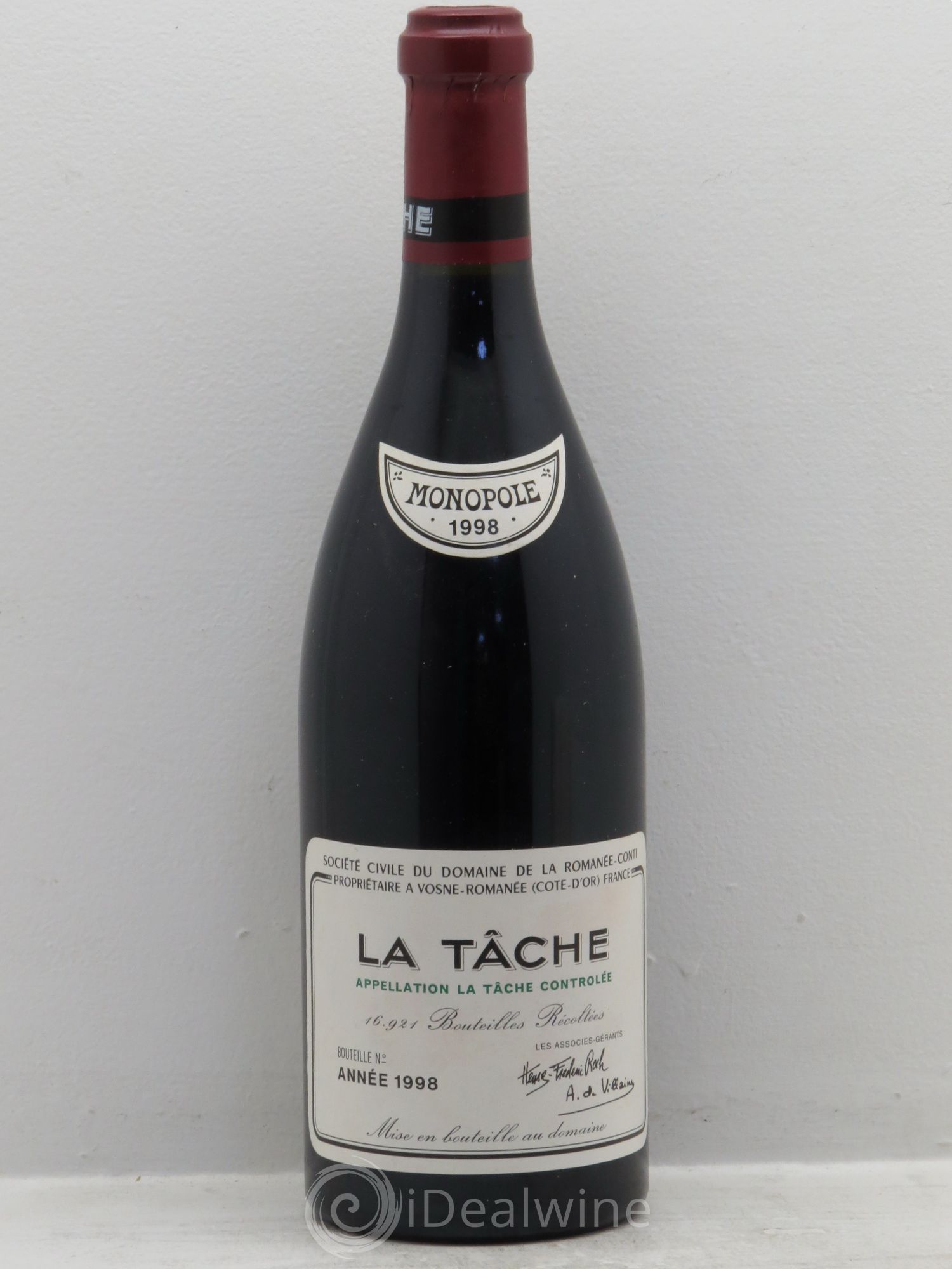 La Tâche Grand Cru Domaine de la Romanée-Conti 1998 - Lot de 1 bouteille - 0