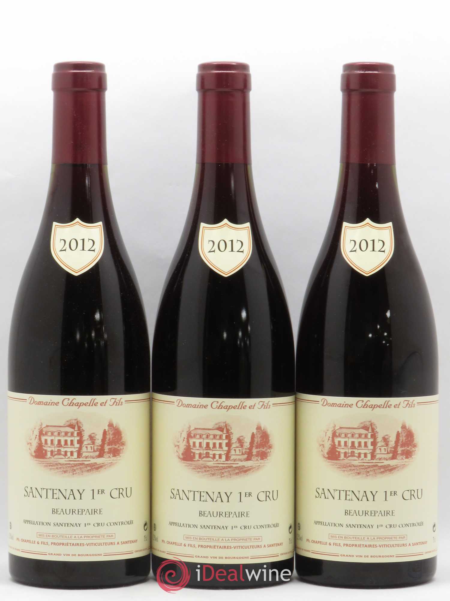 Santenay 1er Cru Beaurepaire Domaine Chapelle 2012 - Posten von 3 Flaschen - 0